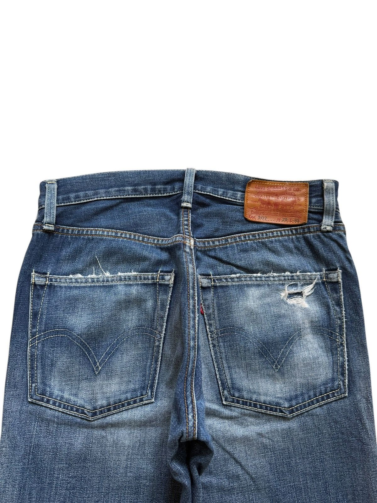 Levi's Vintage 90s Levis 507 Faded Wash Distress Flare Jeans Size 30" / US 8 / IT 44 - 4 Thumbnail