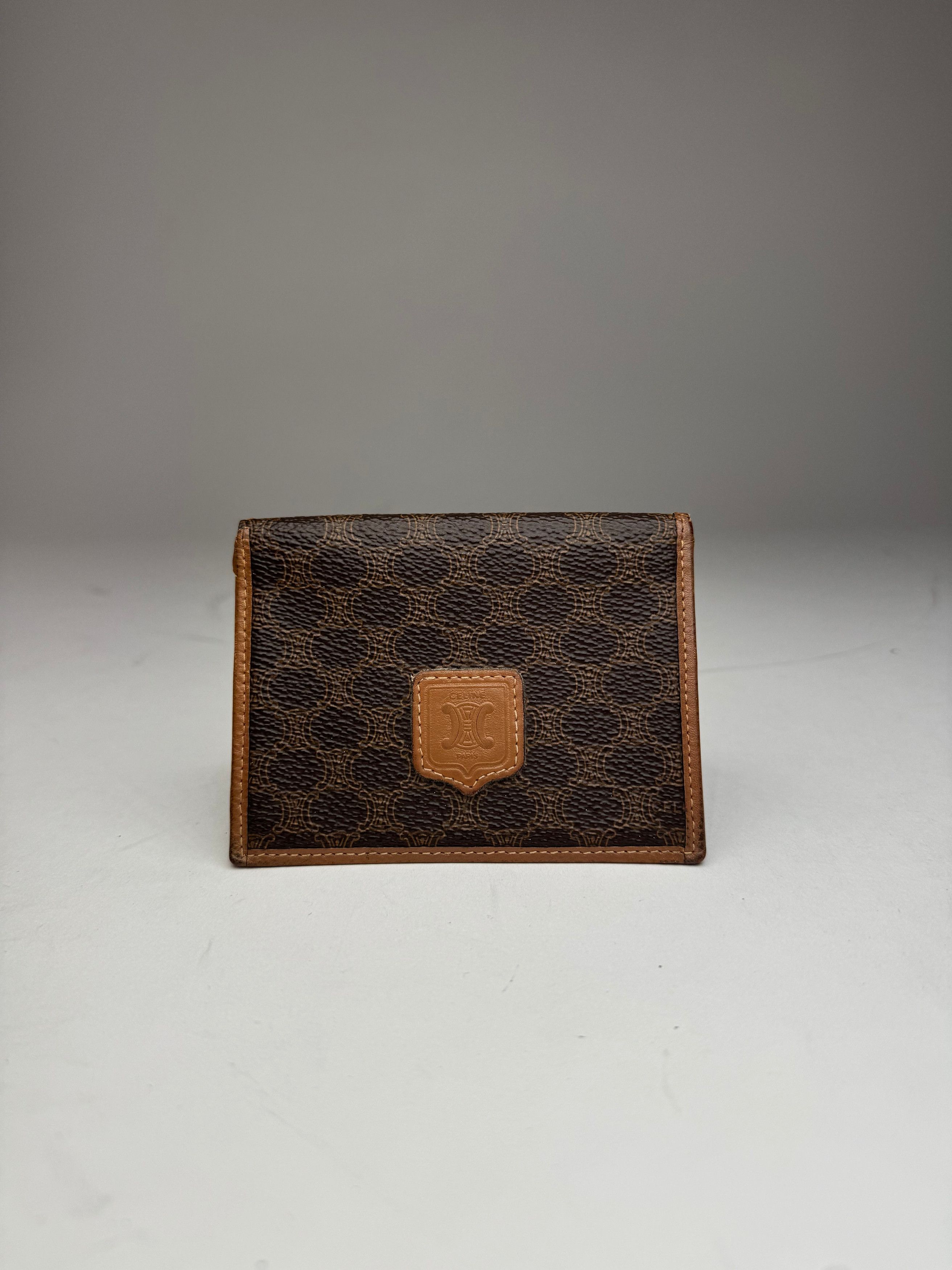 Celine Vintage Leather Monogram Card Holder Brown Size ONE SIZE - 1 Thumbnail