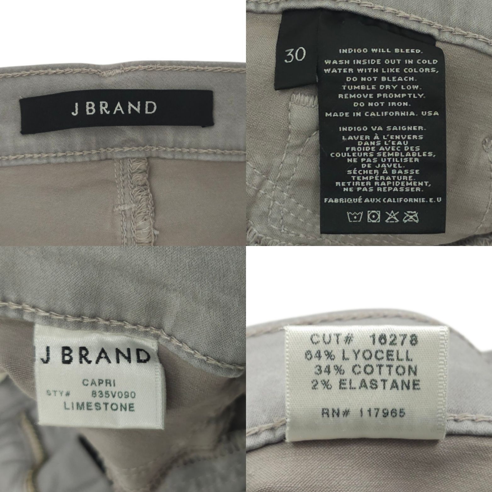 J Brand J Brand Capri Jeans Size 30 Gray Cropped Skinny Denim Pants Size 31" - 8 Thumbnail