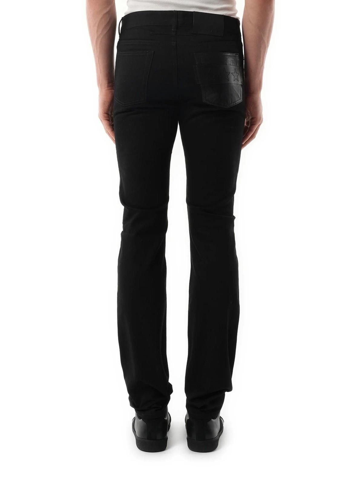 Givenchy new Givenchy mens denim jeans black leather patch 28 Size US 28 / EU 44 - 3 Thumbnail