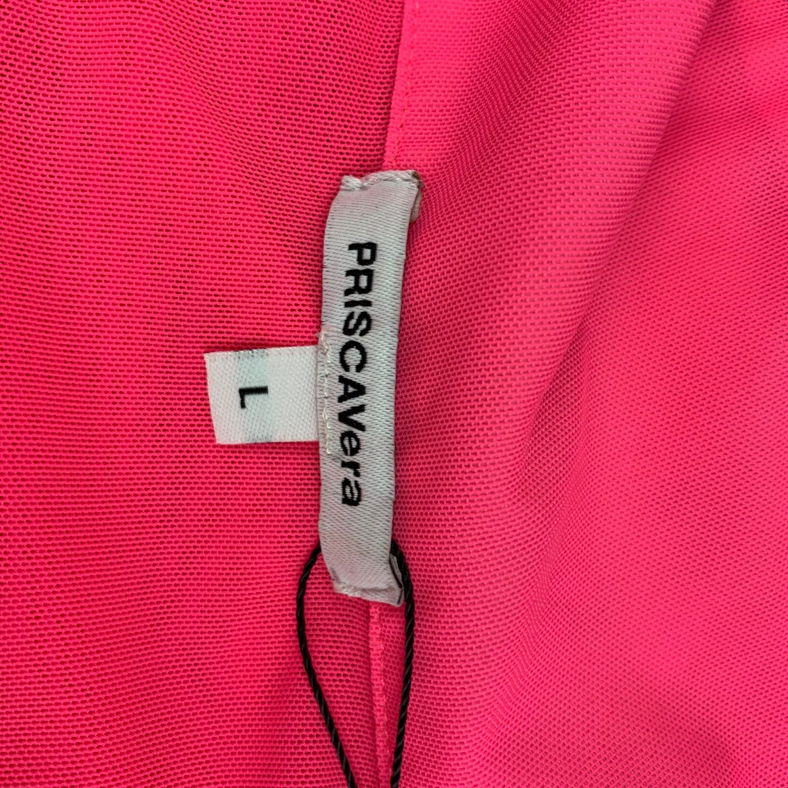 PRISCAVera PRISCAVera Size L Pink Nylon See Through Button Up Shirt Size L / US 10 / IT 46 - 5 Thumbnail