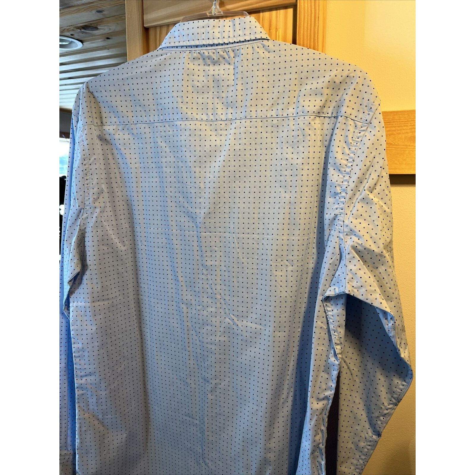 Other Level Ten Men's L Blue Polka Dot Button Down LS Cotton Shirt Size US L / EU 52-54 / 3 - 19 Thumbnail