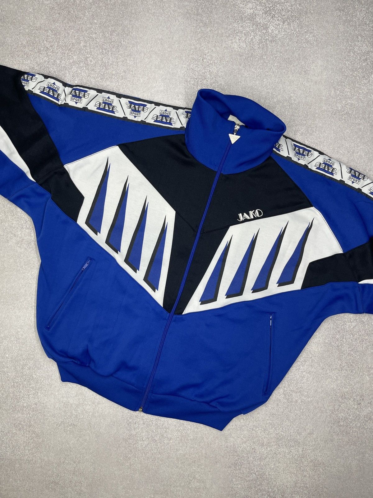 Vintage Jako Juventus Soccer Track Jacket Black/Blue Y2K