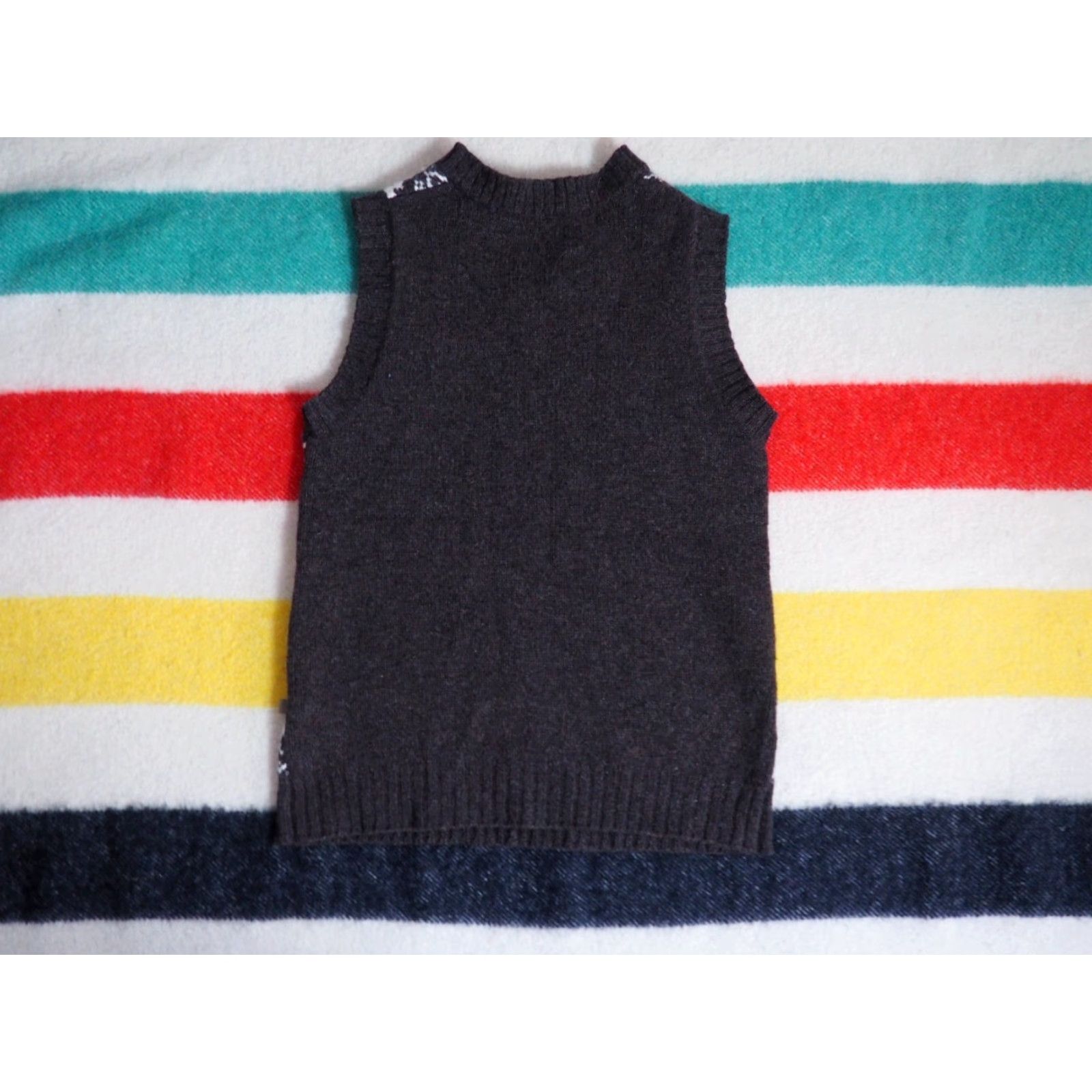 Vintage VINTAGE 90s Y2k 2000s Semantiks Lambswool Brown Cream Sweater Vest Womens M Size M / US 6-8 / IT 42-44 - 2 Thumbnail