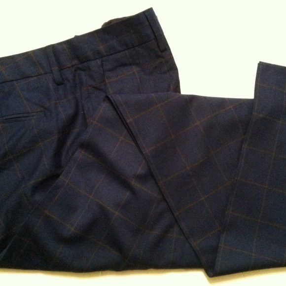 image of Bonobos Men's New Blue wool Dress Pants Slim Fit Size: 33