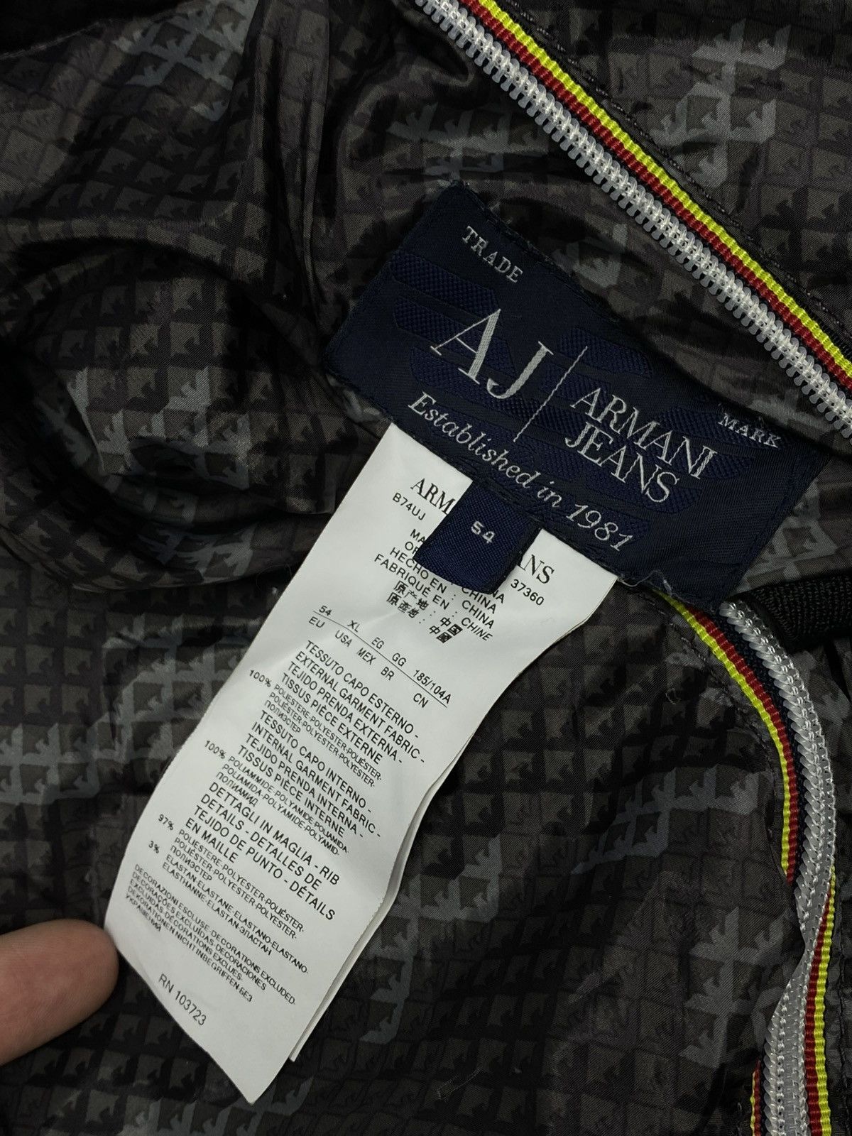 Armani 🔥 Y2K ARMANI JEANS REVERSIBLE NYLON BOMBER MILANO FLEX Size US L / EU 52-54 / 3 - 24 Thumbnail