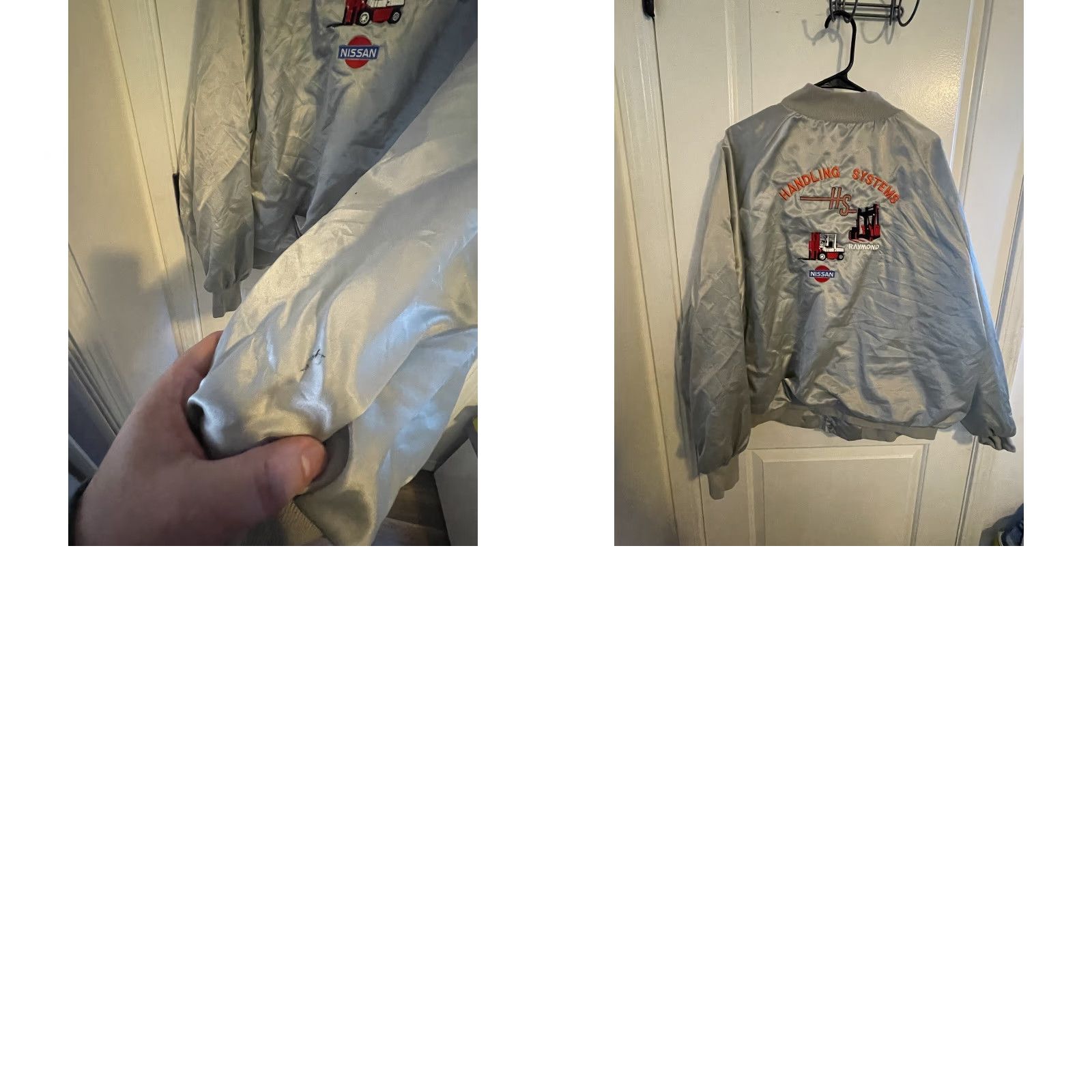 Vintage VINTAGE West ark Jacket 3XL Mens Satin USA Gray Nissan Embroidery Bomber Jacket Size US XXL / EU 58 / 5 - 8 Thumbnail