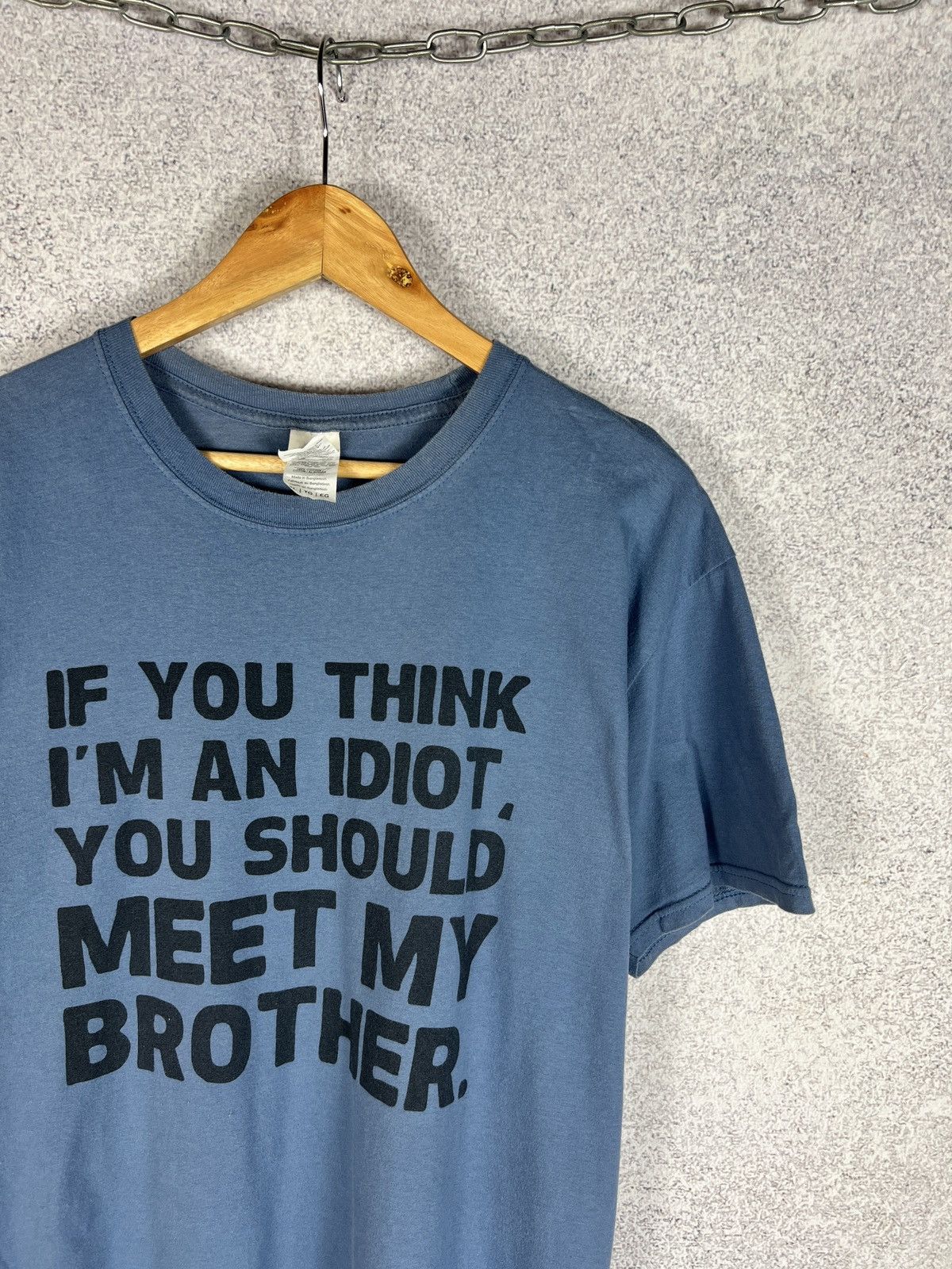 Vintage Vintage Y2K Humor «My brother idiot» T Shirt Size US XL / EU 56 / 4 - 2 Thumbnail
