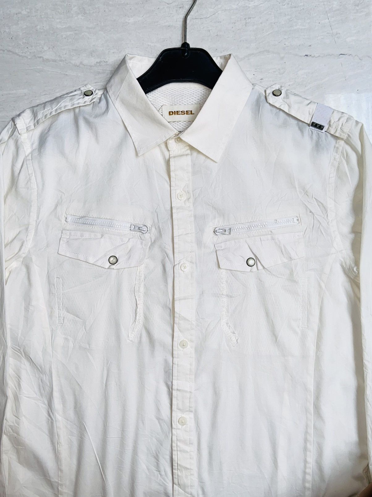DIESEL White Shirt Slim Fit Size M