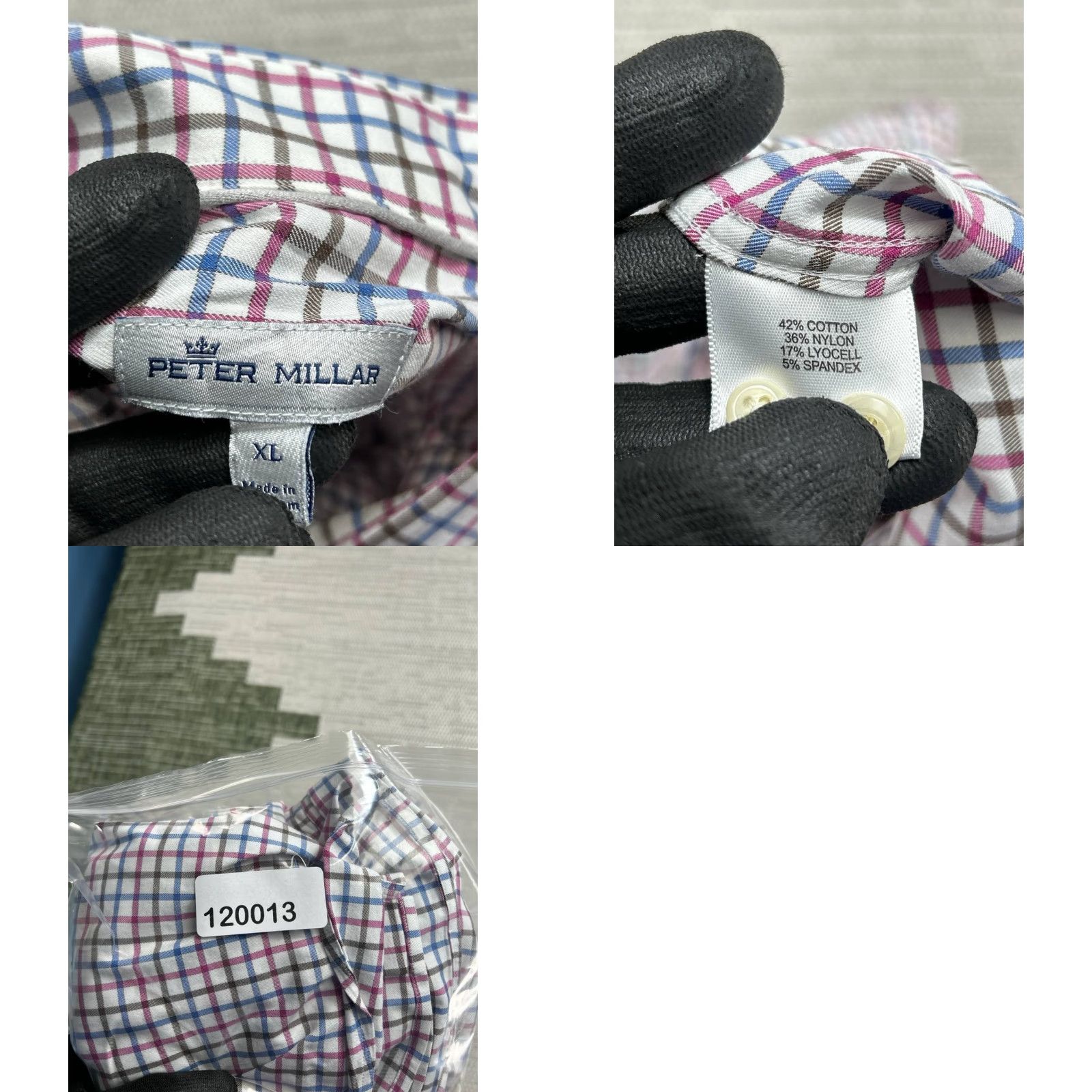 Peter Millar Peter Millar Shirt Mens XL Multicolor Cotton Stretch Plaid Checkered Button Down Shirt Size US XL / EU 56 / 4 - 8 Thumbnail