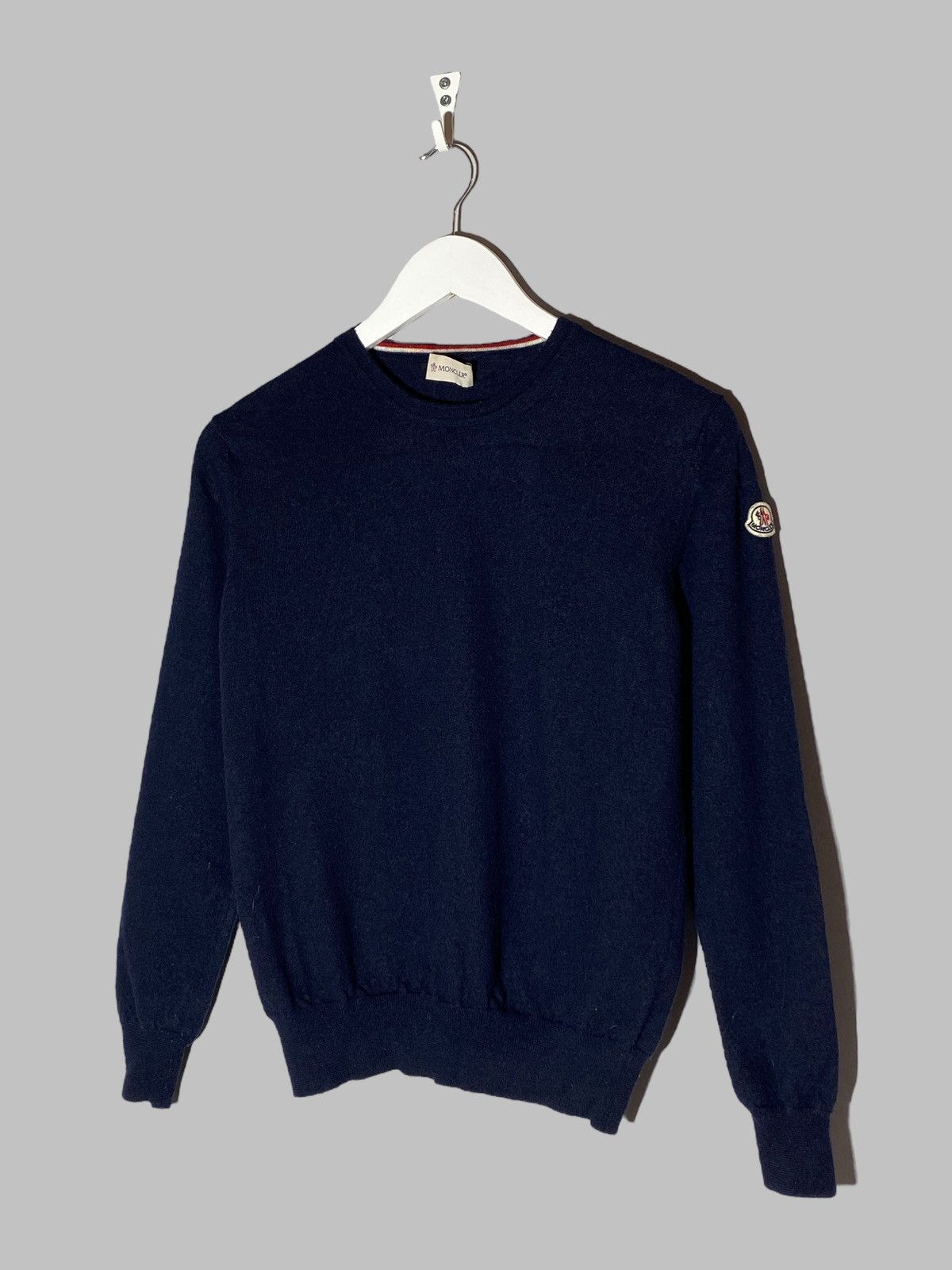 Moncler Moncler Navy Blue Wool Sweater Patch Logo Size US XS / EU 42 / 0 - 1 Thumbnail