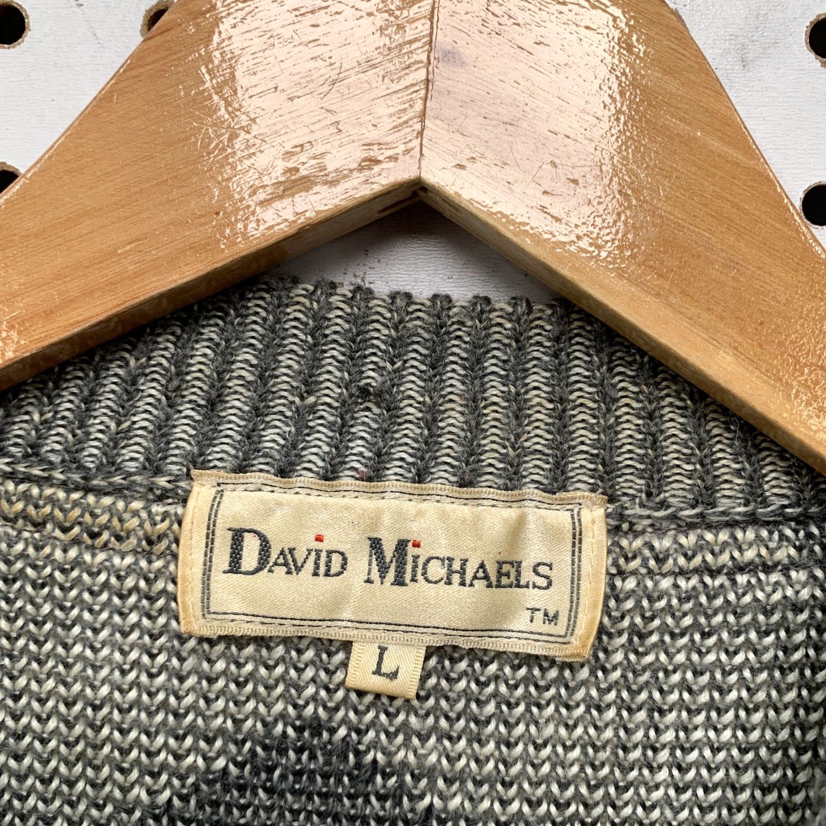 Vintage VINTAGE David Michaels Leather Knit Sweater Shirt Mens Large Gray Argyle Pullover 90s Mens Size US L / EU 52-54 / 3 - 2 Thumbnail