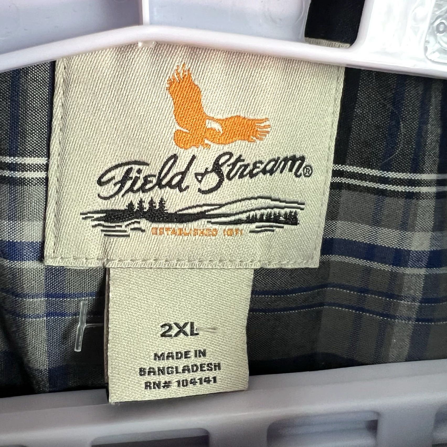 Vintage VINTAGE Field & Stream Men's 2XL Plaid Button-Down Shirt Long Sleeve Casual Blue Cotton Outdoor Size US XXL / EU 58 / 5 - 6 Thumbnail