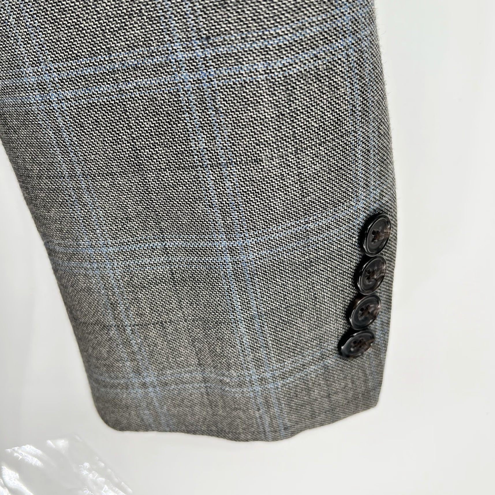 Ralph Lauren Lauren Ralph Lauren Blazer Jacket Mens Size 46L Silk Wool Gray Plaid Sport Coat Size 46R - 3 Thumbnail
