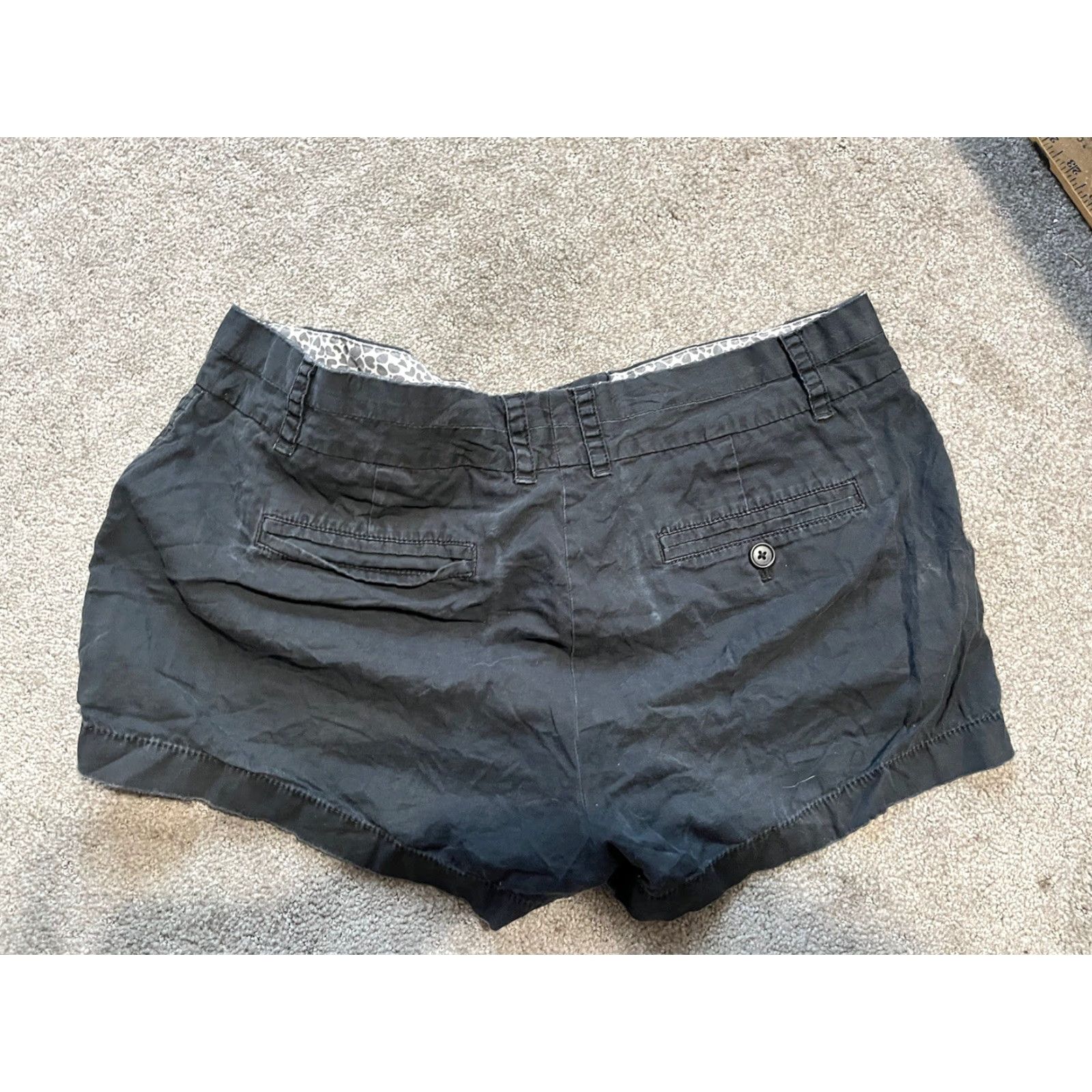 J.Crew J.CREW Classic Twill Chino Shorts Women Black Solid Size 10, City Fit, 5 Inseam, Flat Front, Belt Loops, 100% Cotton, Machine Washable Size 32" / US 10 / IT 46 - 2 Thumbnail