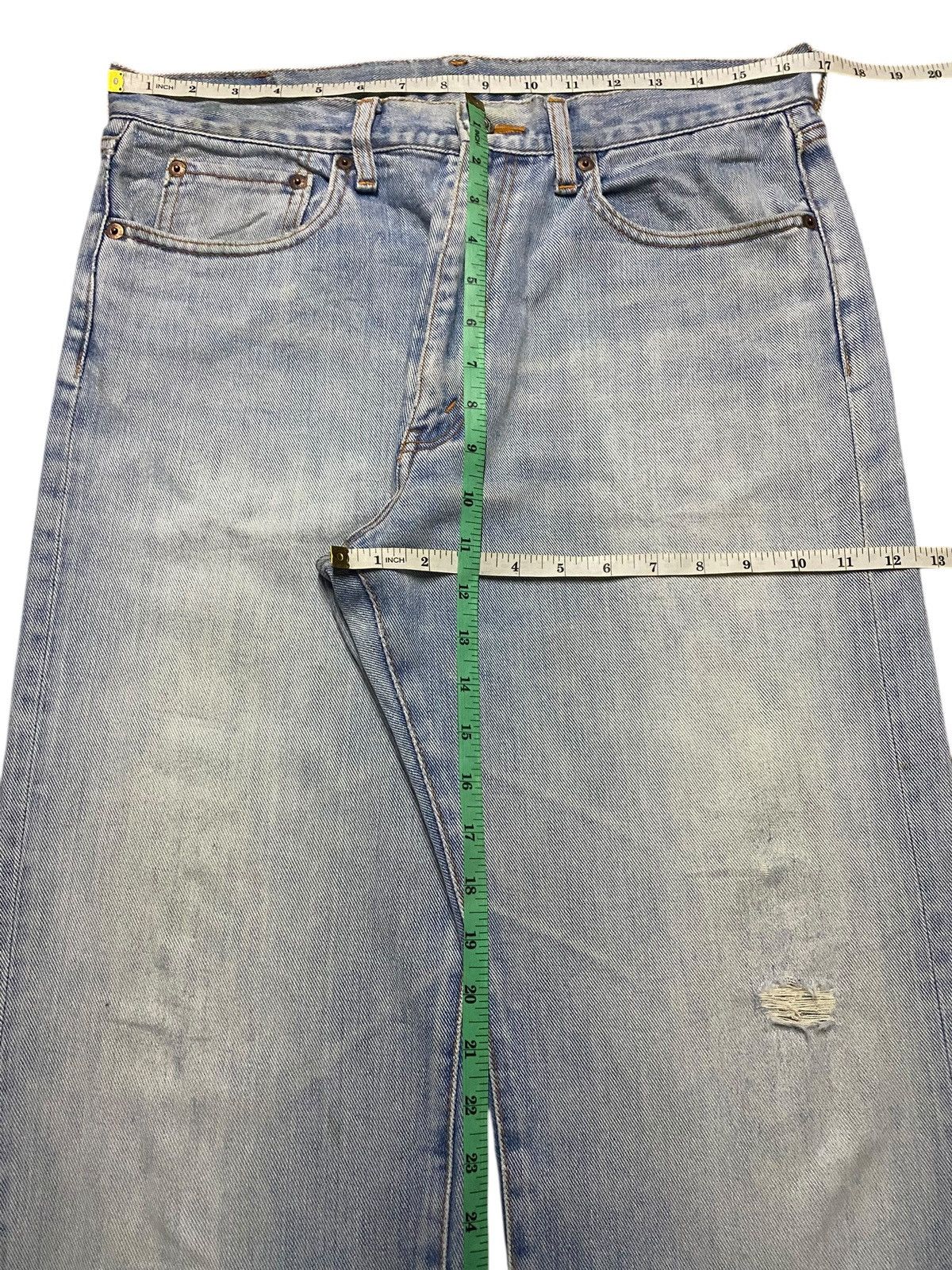 Japanese Brand Vtg Bobson Chessking Light Fade Wash Distressed Loose Jeans Size US 33 - 14 Thumbnail