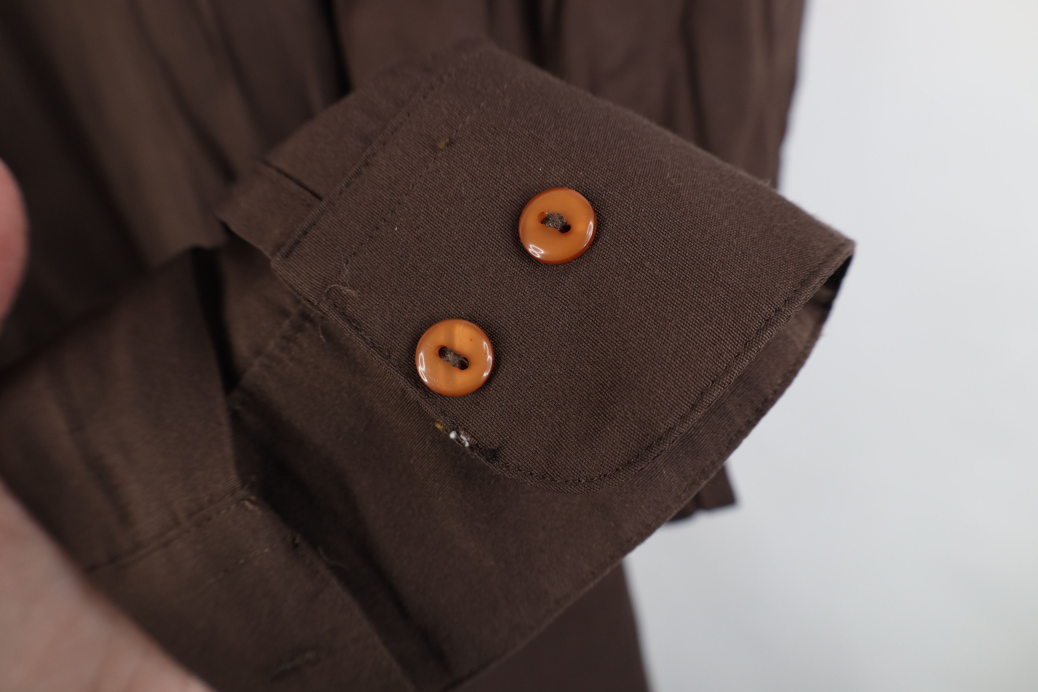 Vintage Vintage 90s Streetwear Gabardine Band Collar Button Shirt Size US XL / EU 56 / 4 - 7 Thumbnail
