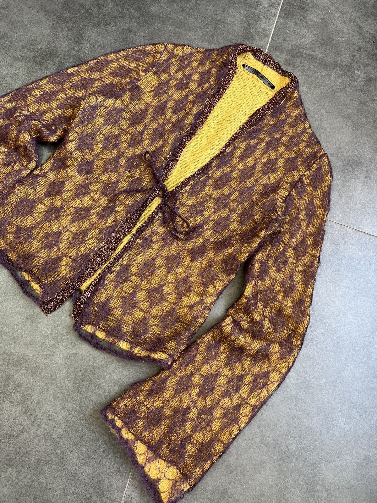 Cavalli Class × Roberto Cavalli × Vintage 2000s Cavalli Fur Mohair Sweater cardigan and top Size M / US 6-8 / IT 42-44 - 3 Thumbnail