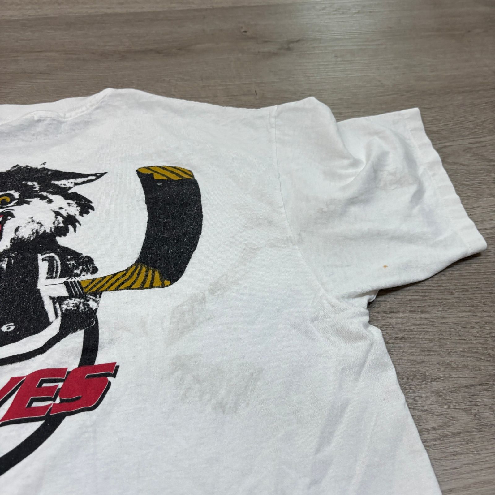 Hanes × Vintage VTG 90s Chicago Wolves SAG Hockey Single Stitch Shirt XL Size US XL / EU 56 / 4 - 14 Thumbnail