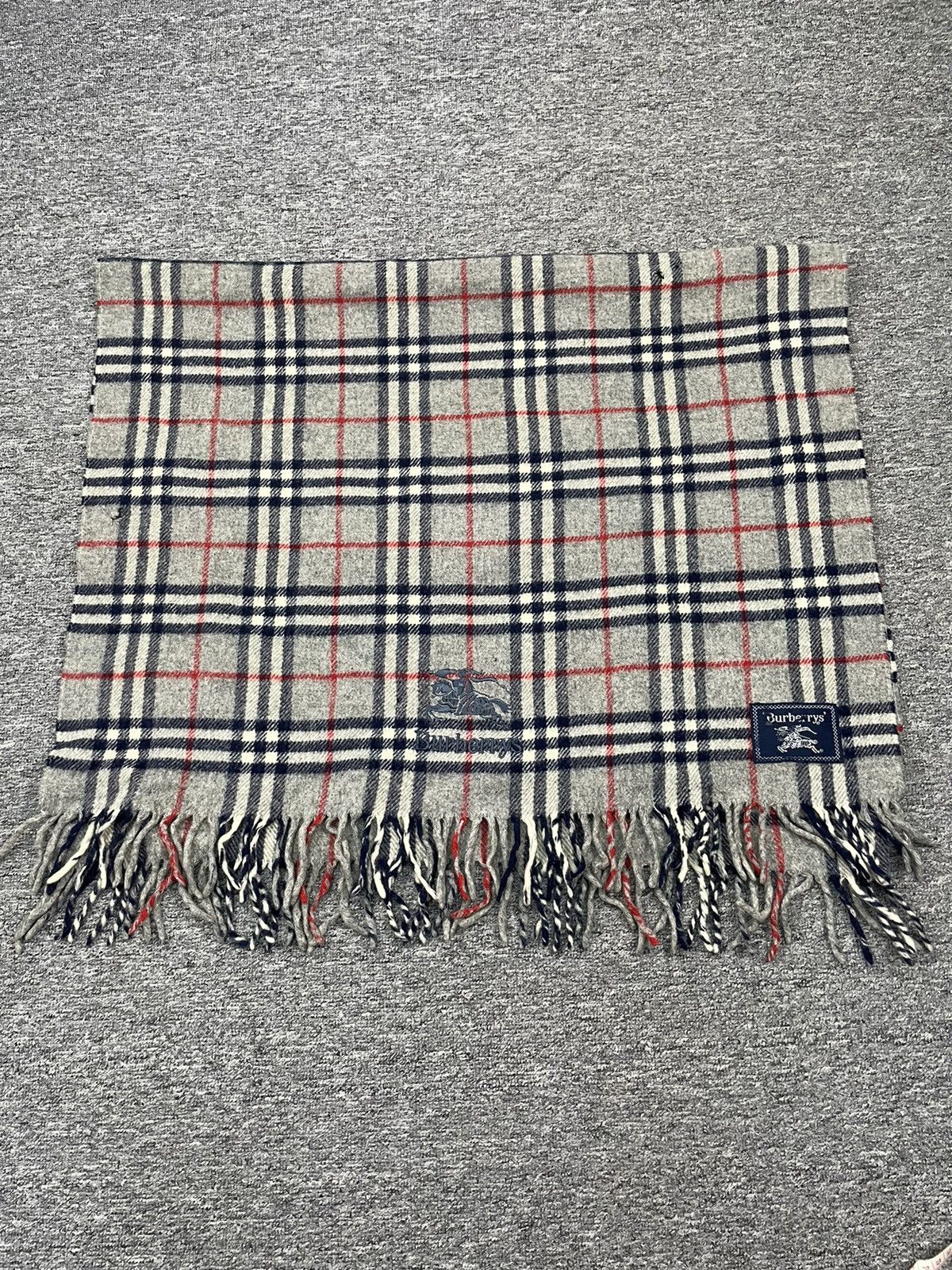 Burberry × Vintage Vintage Burberry Cashmere Wool Scarf Muffler Size ONE SIZE - 4 Thumbnail