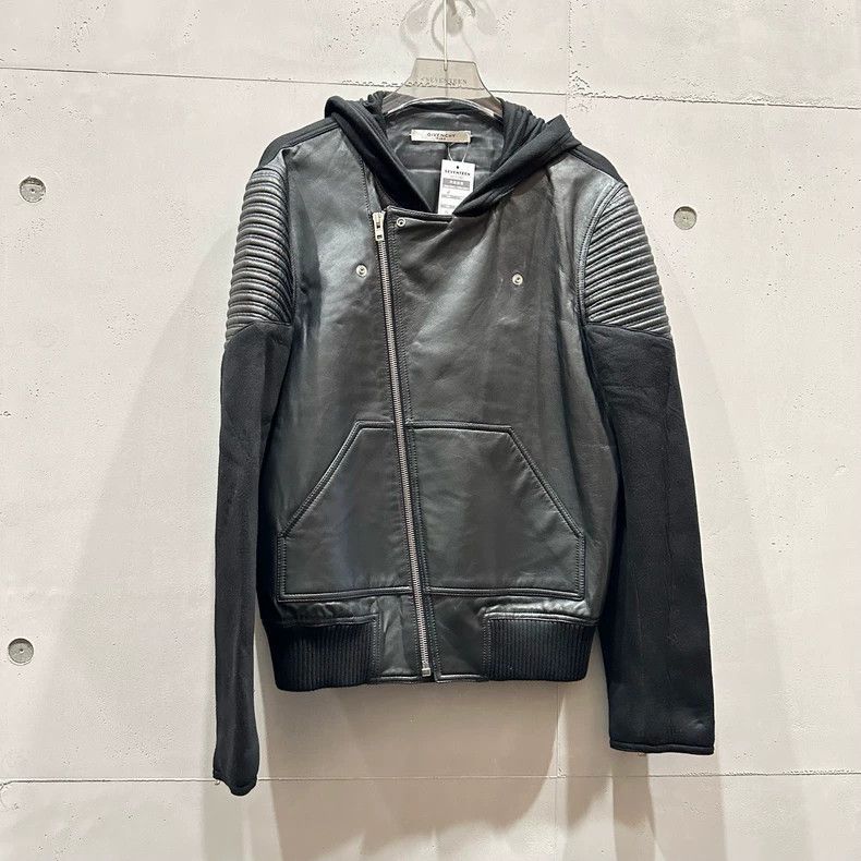 Givenchy Givenchy Black Space Cotton Leather Hoodie Jacket, M size Size US M / EU 48-50 / 2 - 1 Thumbnail