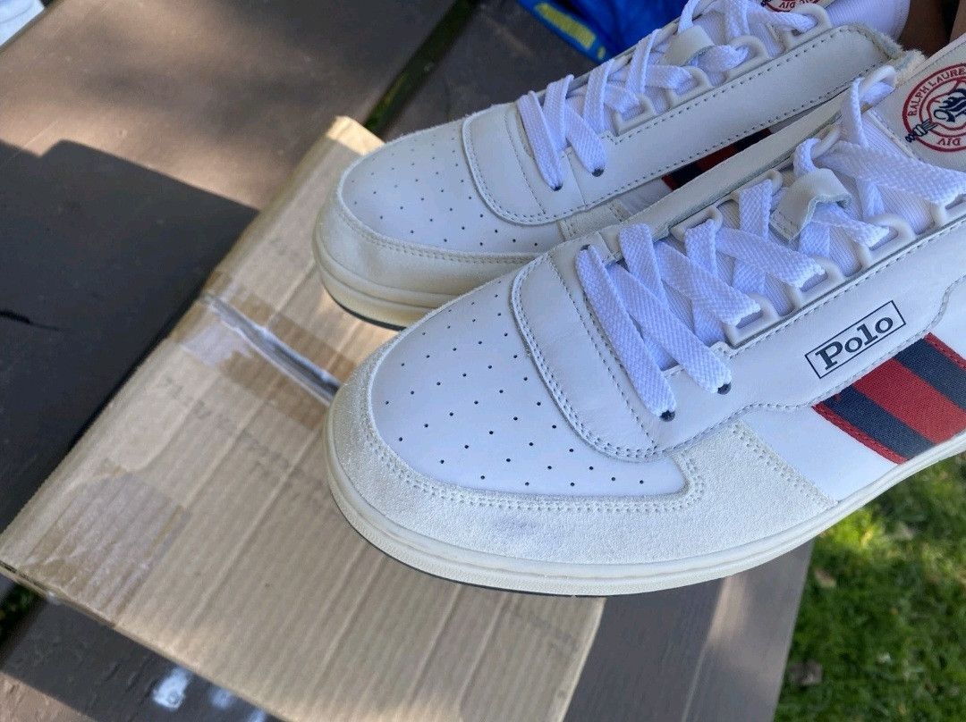 Ralph Lauren Ralph Lauren Polo Court Sneakers White Navy Red Retro 006 Size US 11.5 / EU 44-45 - 7 Thumbnail