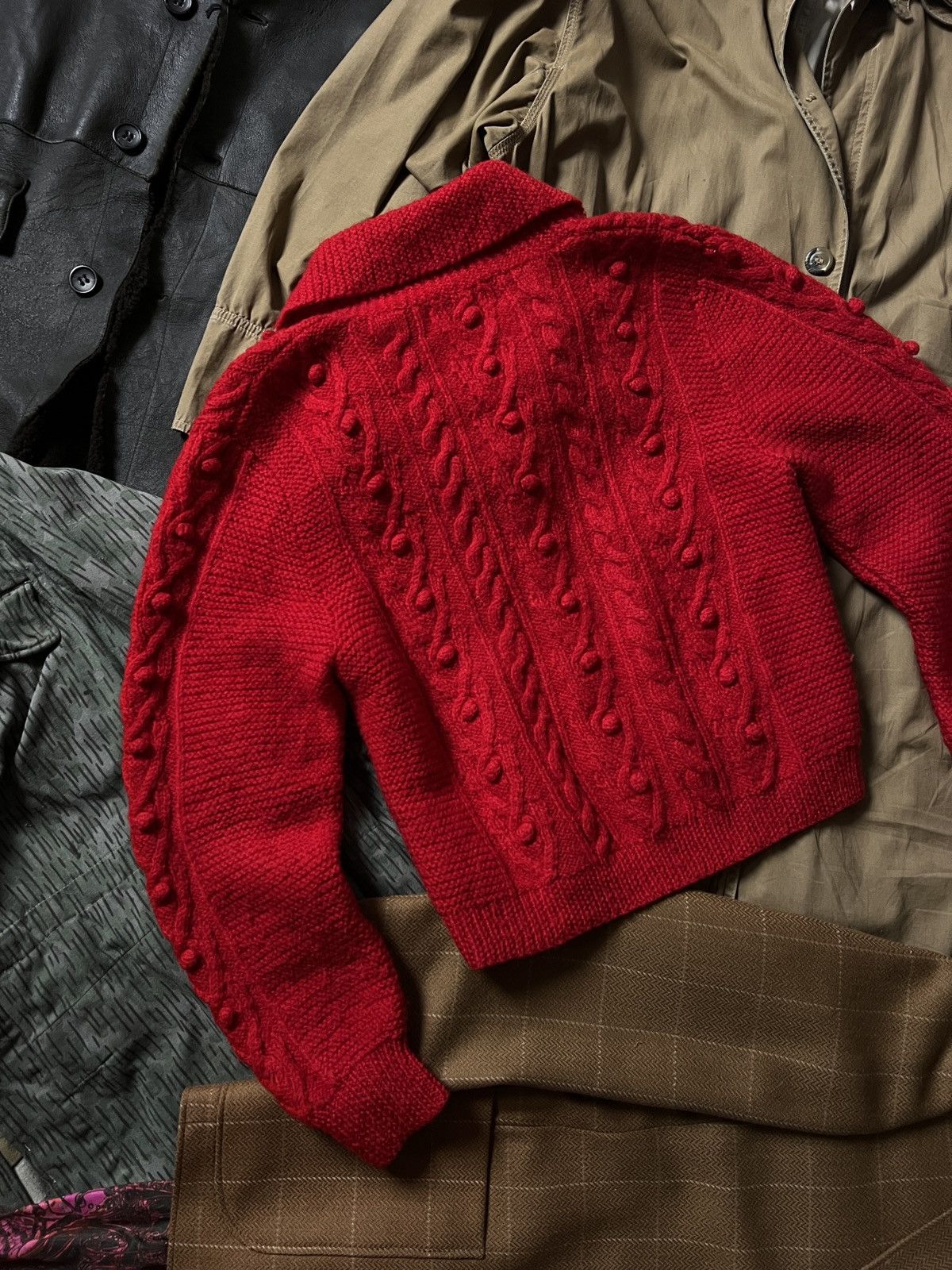 L.L. Bean Vintage Handknitted L.L. Bean Red Wool Cardigan Sweater Size M / US 6-8 / IT 42-44 - 5 Thumbnail
