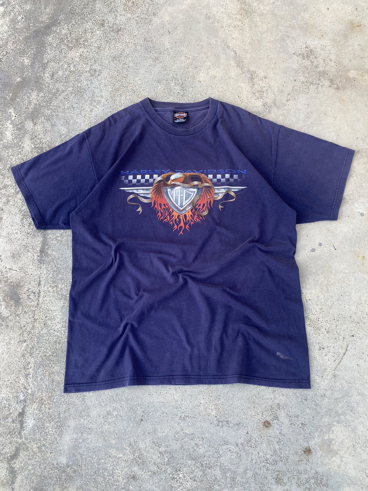 Harley Davidson Faded Harley Davidson Flamed Eagle Tshirt Size US L / EU 52-54 / 3 - 1 Thumbnail