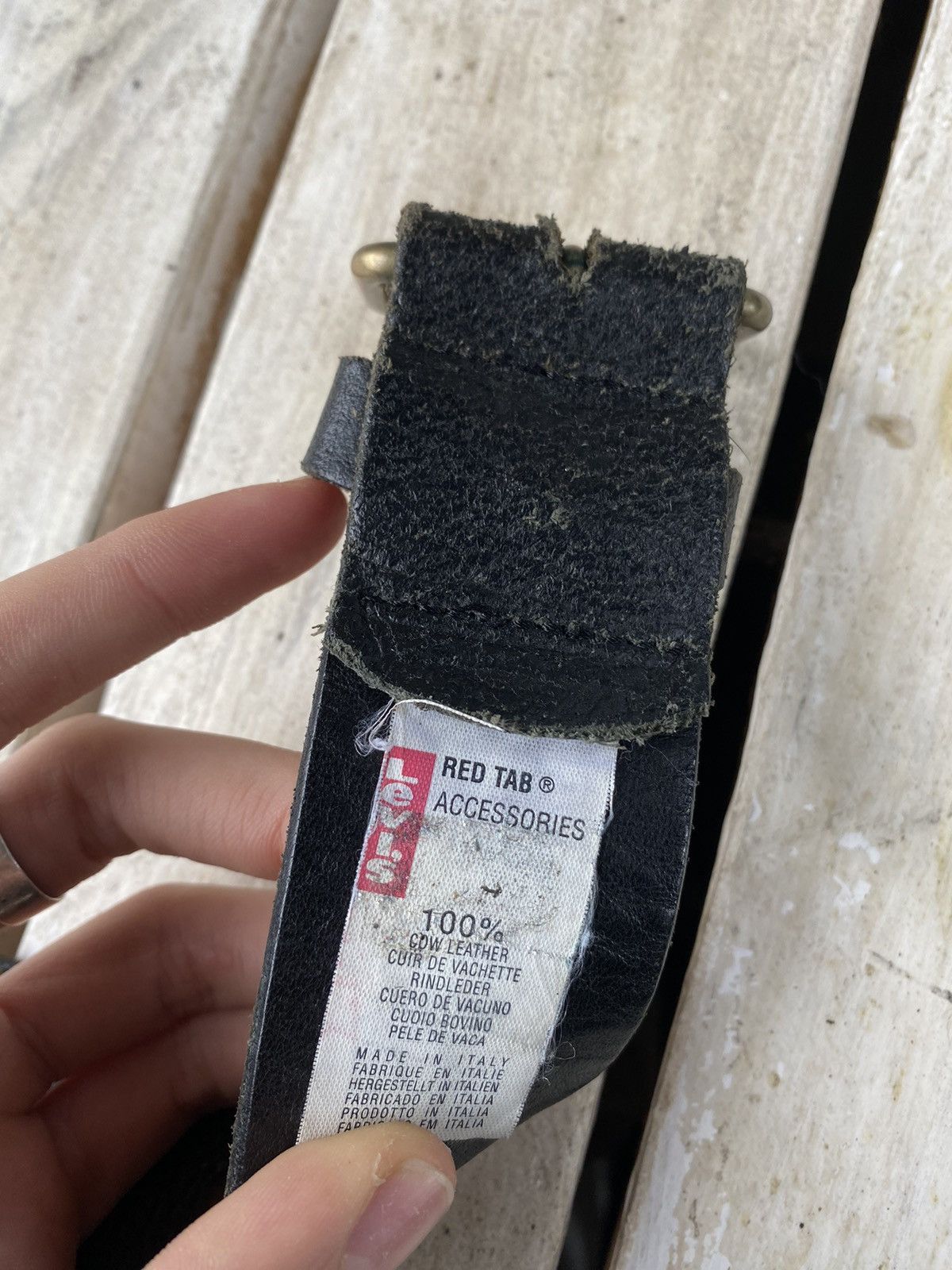 Levi's 🚨90s Levis RED TAB 100% leather belt made in italy VNTG Size ONE SIZE - 3 Thumbnail