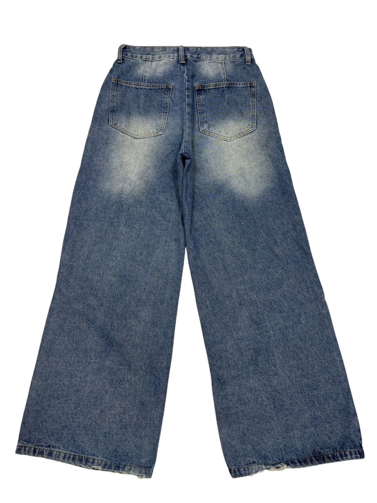 Acne Studios Artisanal Panel Cut Out Wide Leg Baggy Flare Jean Fever2222 Size US 29 - 2 Thumbnail
