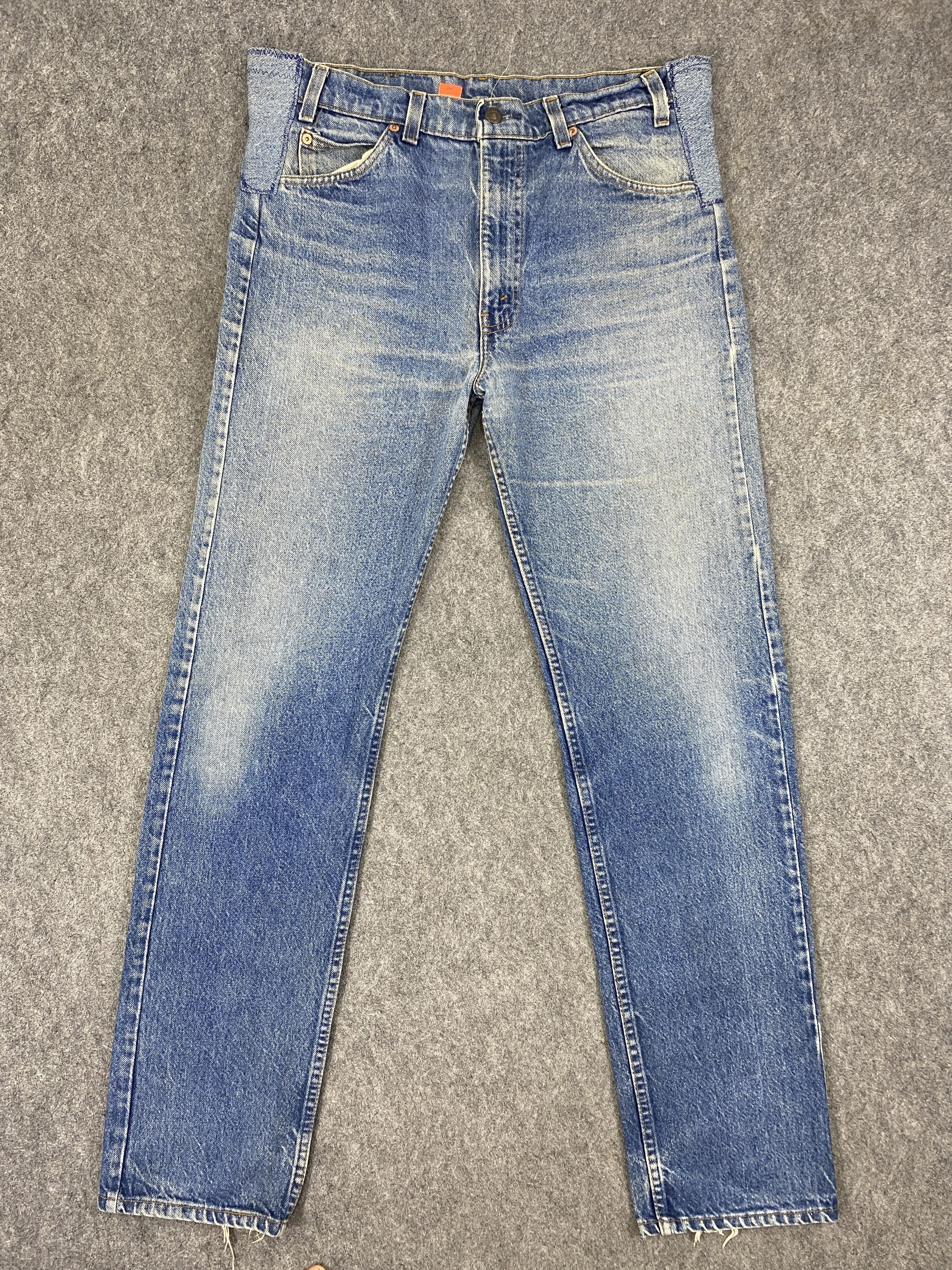 image of Distressed Denim x Hype Faded Blue Vintage Levi's 505 Usa Orange Tab 37X34 -Jn2402, Men's
