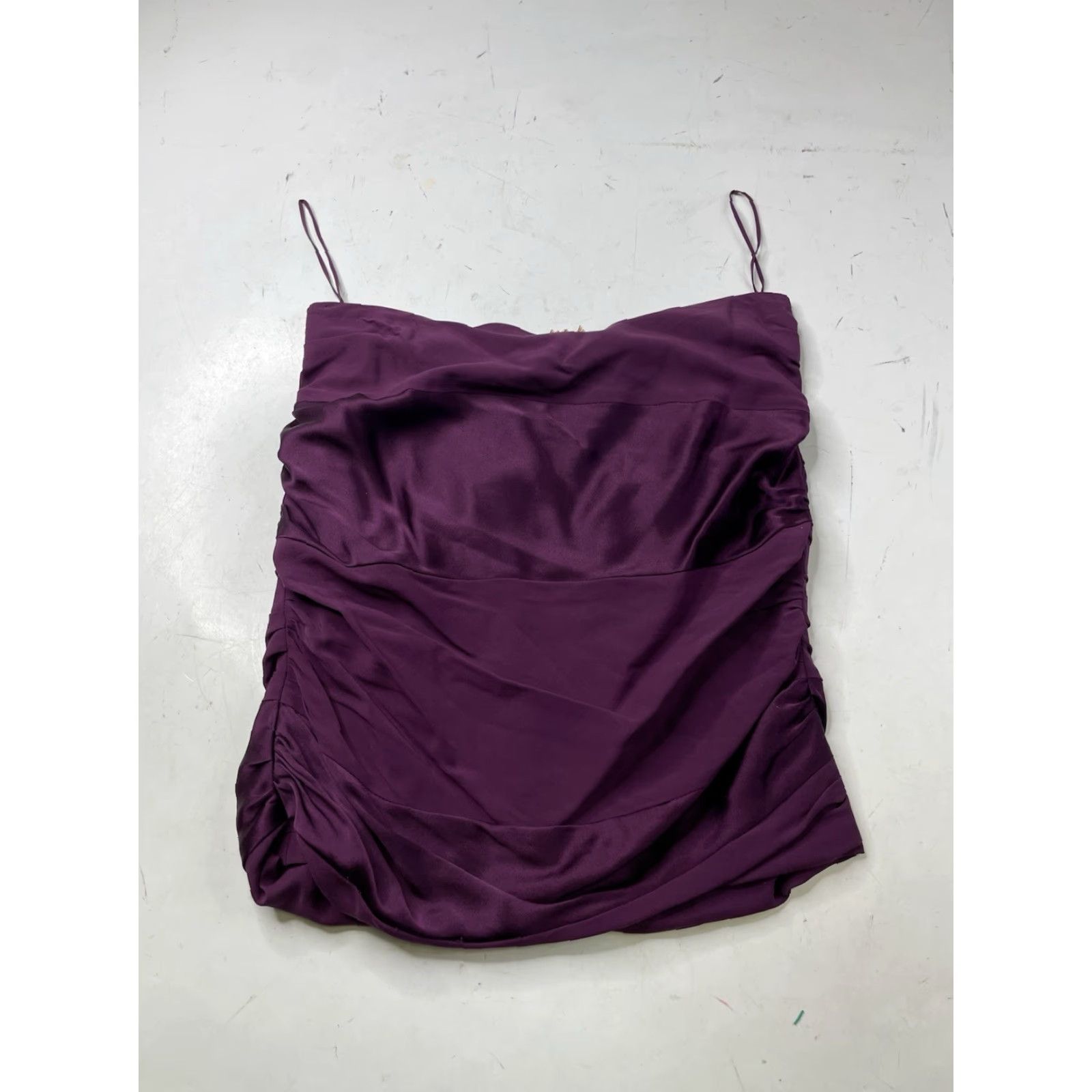 Alice + Olivia Alice + Olivia Silk Stretch Tank Top Blouse Purple Runching Womens 4 Size S / US 4 / IT 40 - 2 Thumbnail