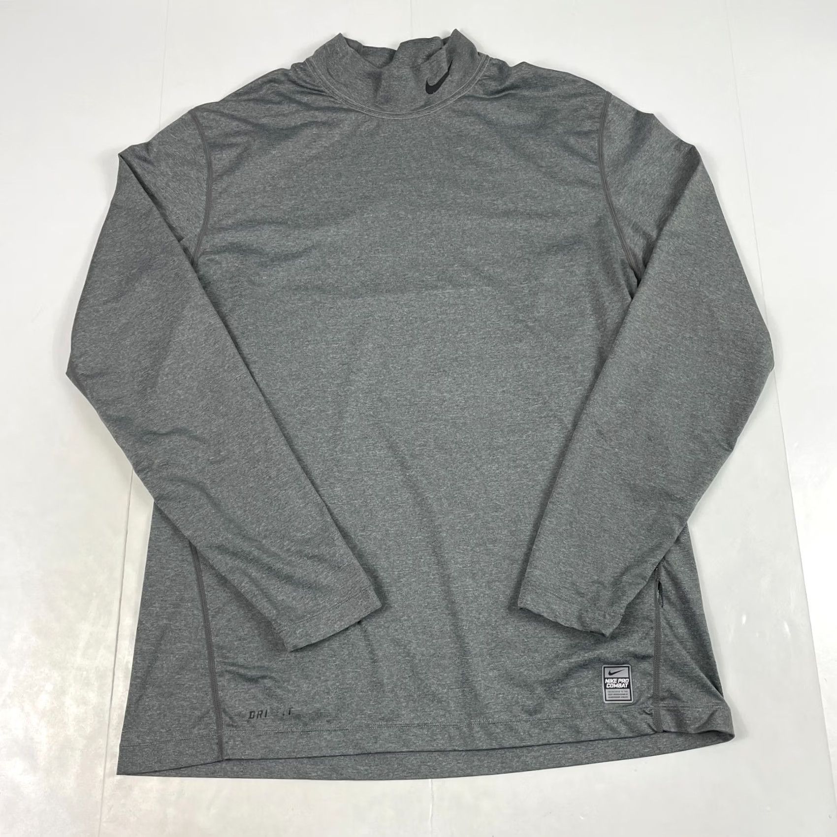 Nike Nike Pro Combat Shirt Mens Large Gray Dri-Fit Compression Mock Neck Workout Gym Size US L / EU 52-54 / 3 - 2 Thumbnail