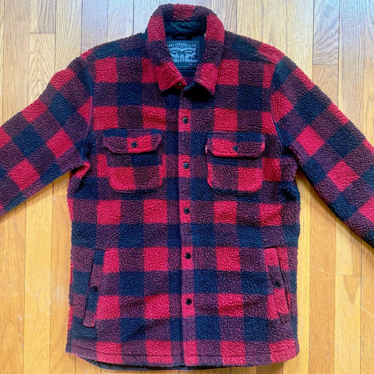 Levi's Levi's Buffalo Plaid Sherpa Flannel Jac-shirt Jacket Size US M / EU 48-50 / 2 - 2 Thumbnail