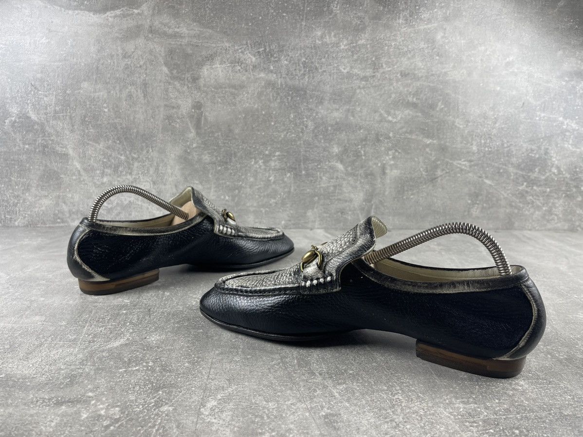 Gucci Gucci Vintage Horsebit Pebbled Leather Loafers Black Size US 7 / EU 40 - 5 Thumbnail