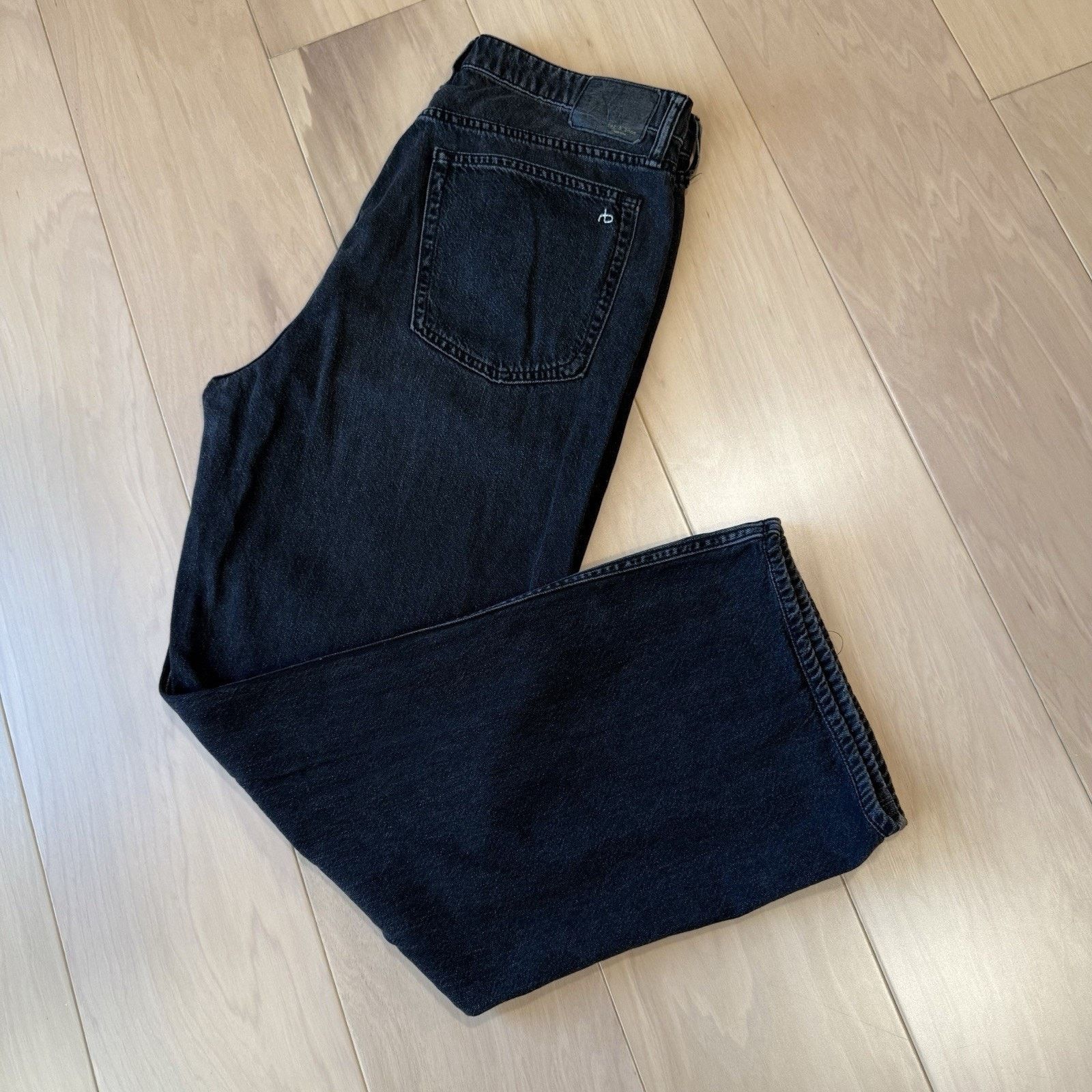 Rag & Bone Rag & Bone Logan Wide Leg Jeans Women's 32 Black Mid Rise Size 32" / US 10 / IT 46 - 10 Thumbnail