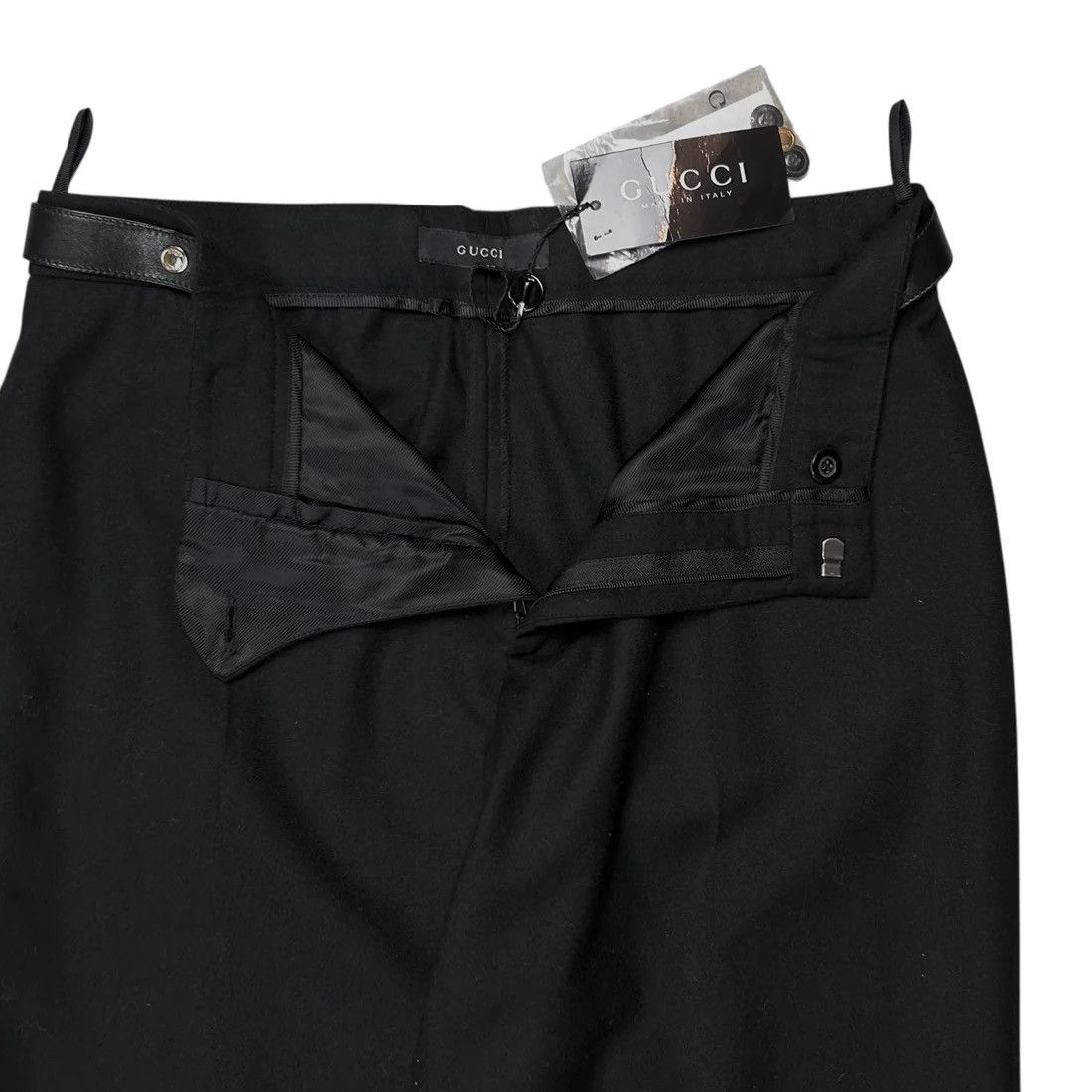 Gucci Gucci by Tom Ford Leather Waist Cashmere Trousers - 90s Size US 30 / EU 46 - 5 Thumbnail