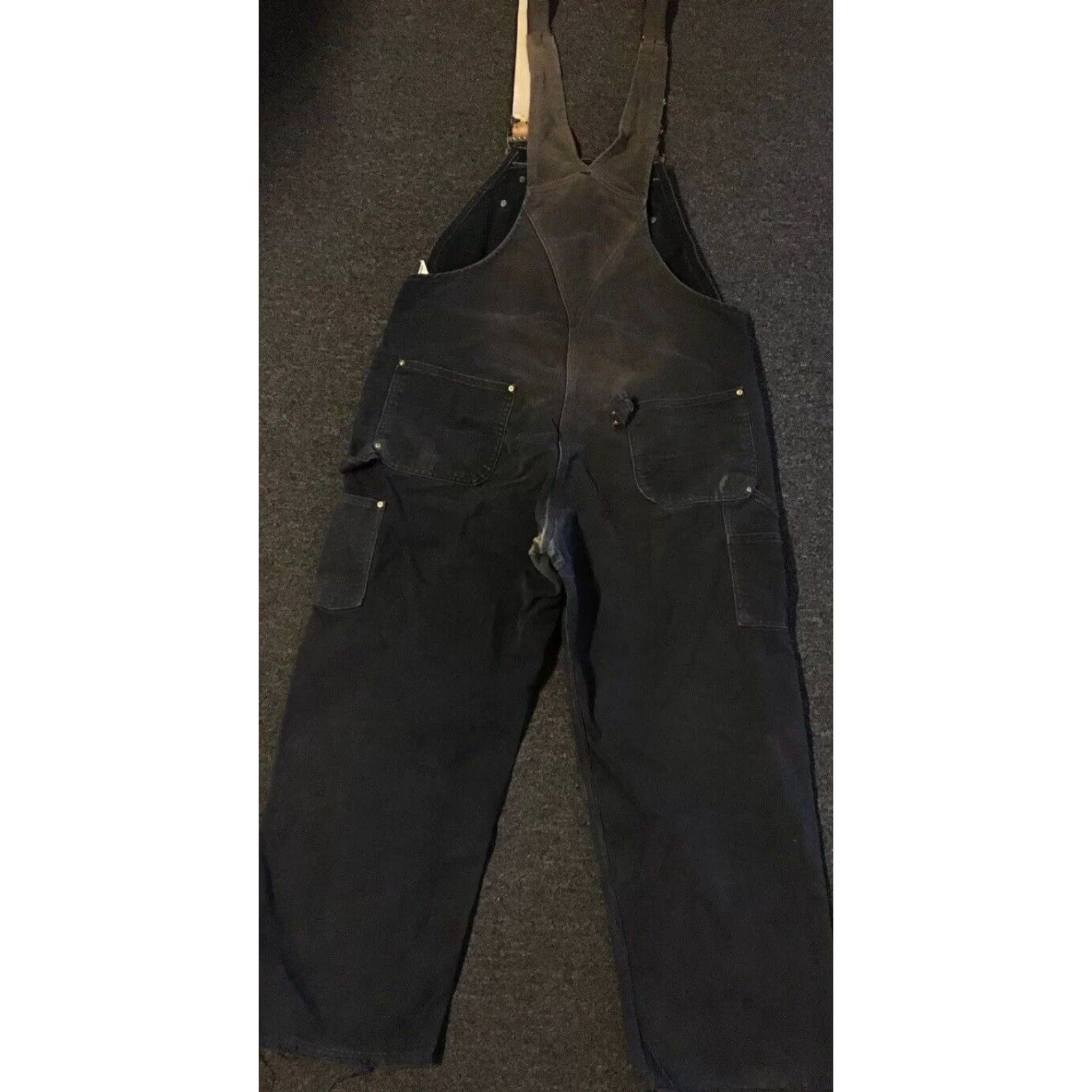 Carhartt Vtg Carhartt Faded Distress Overalls 40 Grunge Trucker Biker Punk 90s WIP Skate Shirt Jeans Men 40 Black Overalls Mens Size US 40 / EU 56 - 2 Thumbnail