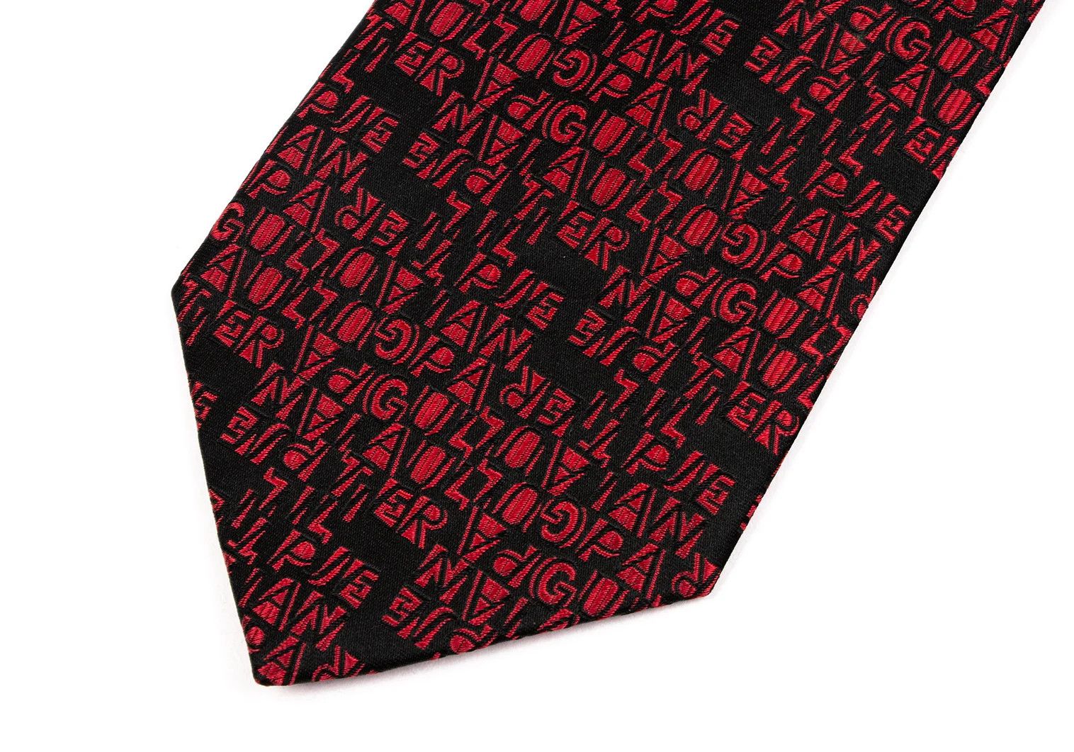 Jean Paul Gaultier Jacquard Logo Tie in Red and Black Size ONE SIZE - 3 Thumbnail