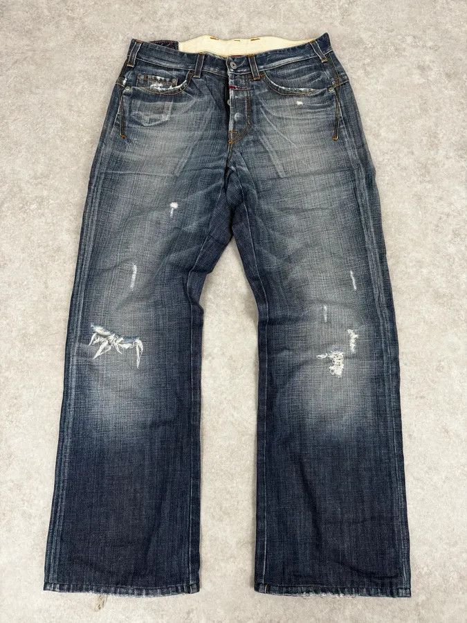 Marithe + Francois Girbaud 2000s Marithé + François Girbaud Faded Blue Relaxed Denim Jeans Size US 32 / EU 48 - 1 Thumbnail