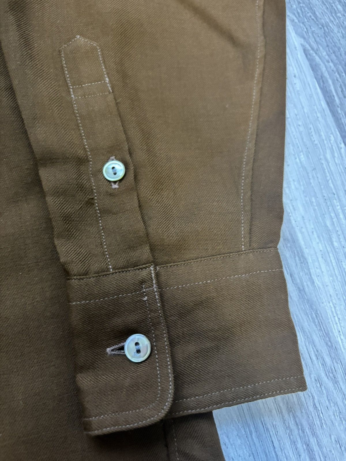 Tokio Kumagai Tokio Kumagai Brown Button Down Wool Shirt Size US M / EU 48-50 / 2 - 7 Thumbnail
