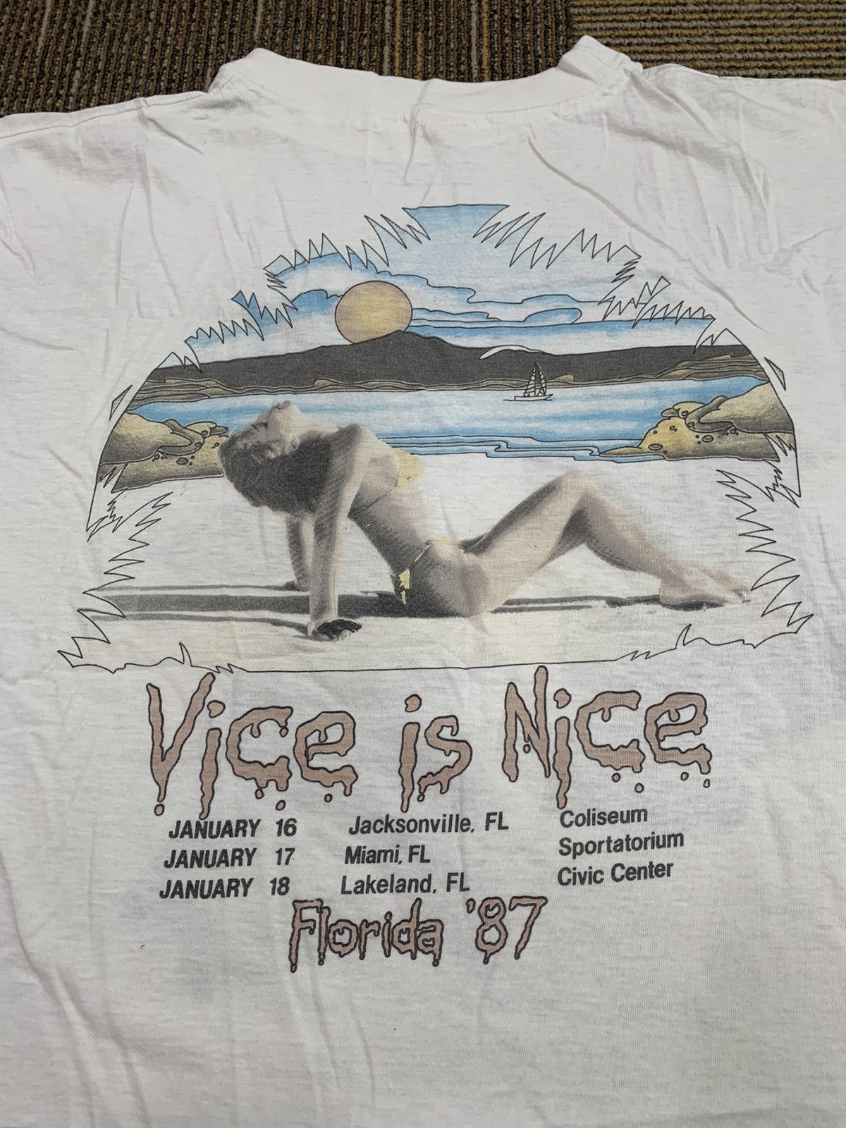 Band Tees × Vintage VTG 80s IRON MAIDEN FLORIDA TOUR BAND SHIRT Size US L / EU 52-54 / 3 - 6 Thumbnail