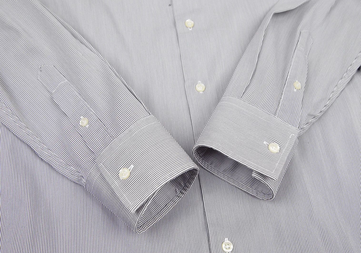 Emporio Armani Striped Shirt in White and Gray, Size 41 Size US M / EU 48-50 / 2 - 7 Thumbnail