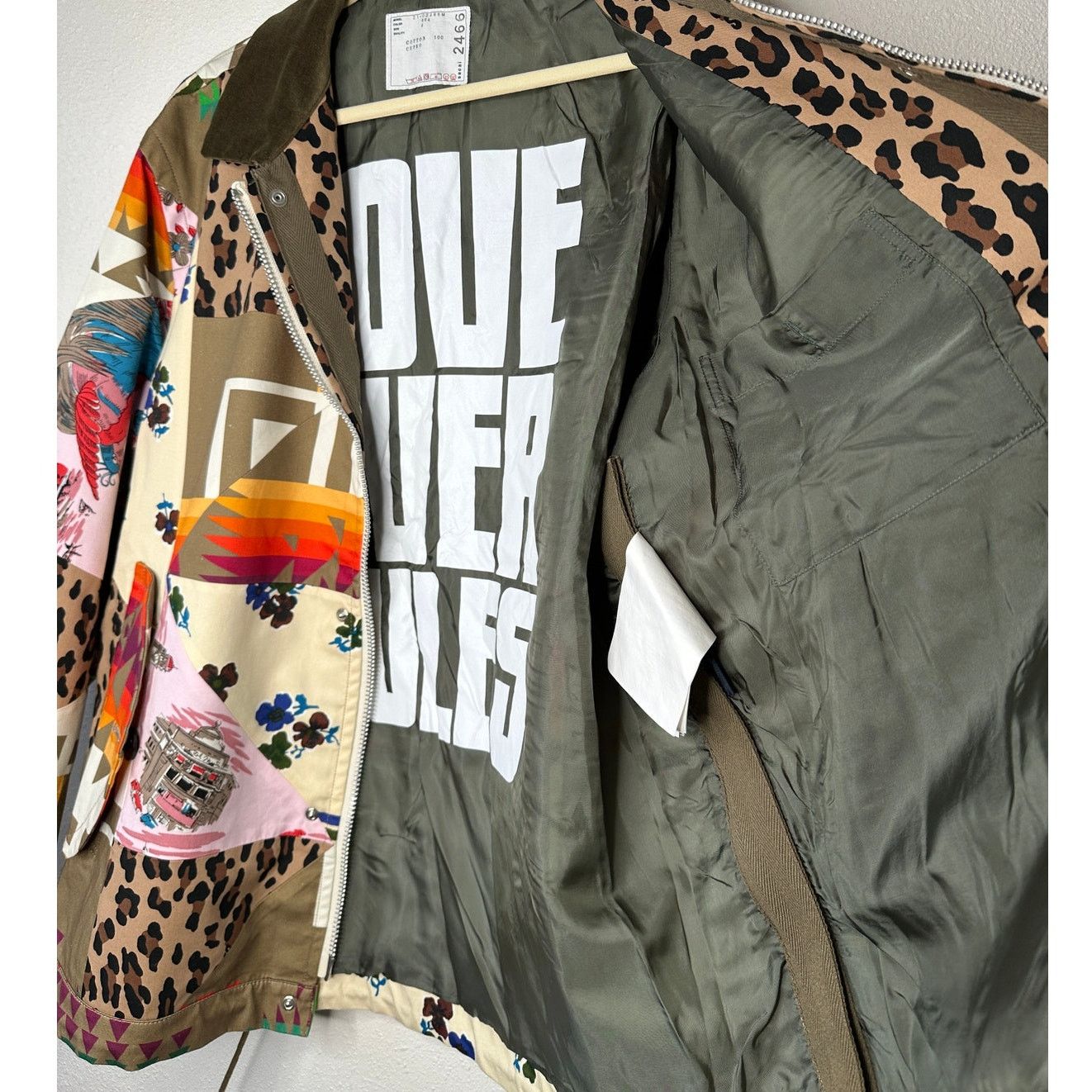 Sacai Sacai Tan Mixed Print Patchwork Velvet Collar Jacket 4 / XL Size US XL / EU 56 / 4 - 13 Thumbnail