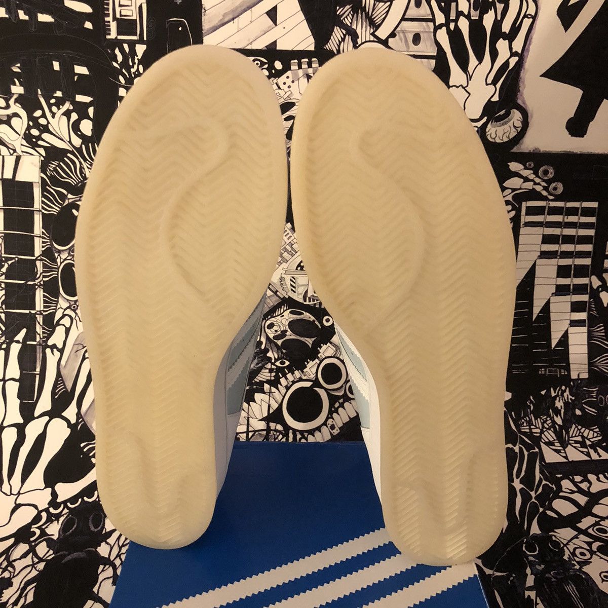 Adidas NWT Adidas Superstar Split White / Halo Blue FX5533 Size US 13 / EU 46 - 10 Thumbnail