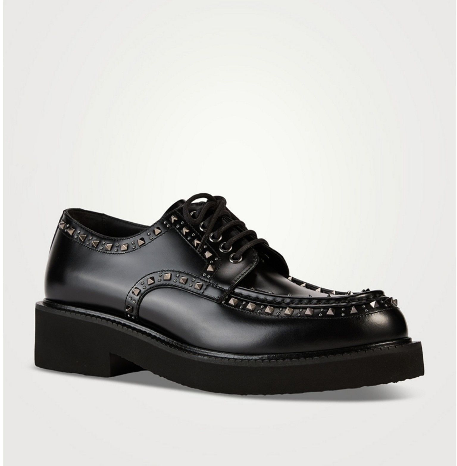 Valentino Gentleglam Studded Leather Derby Shoes in Black, Men's (Size 9)