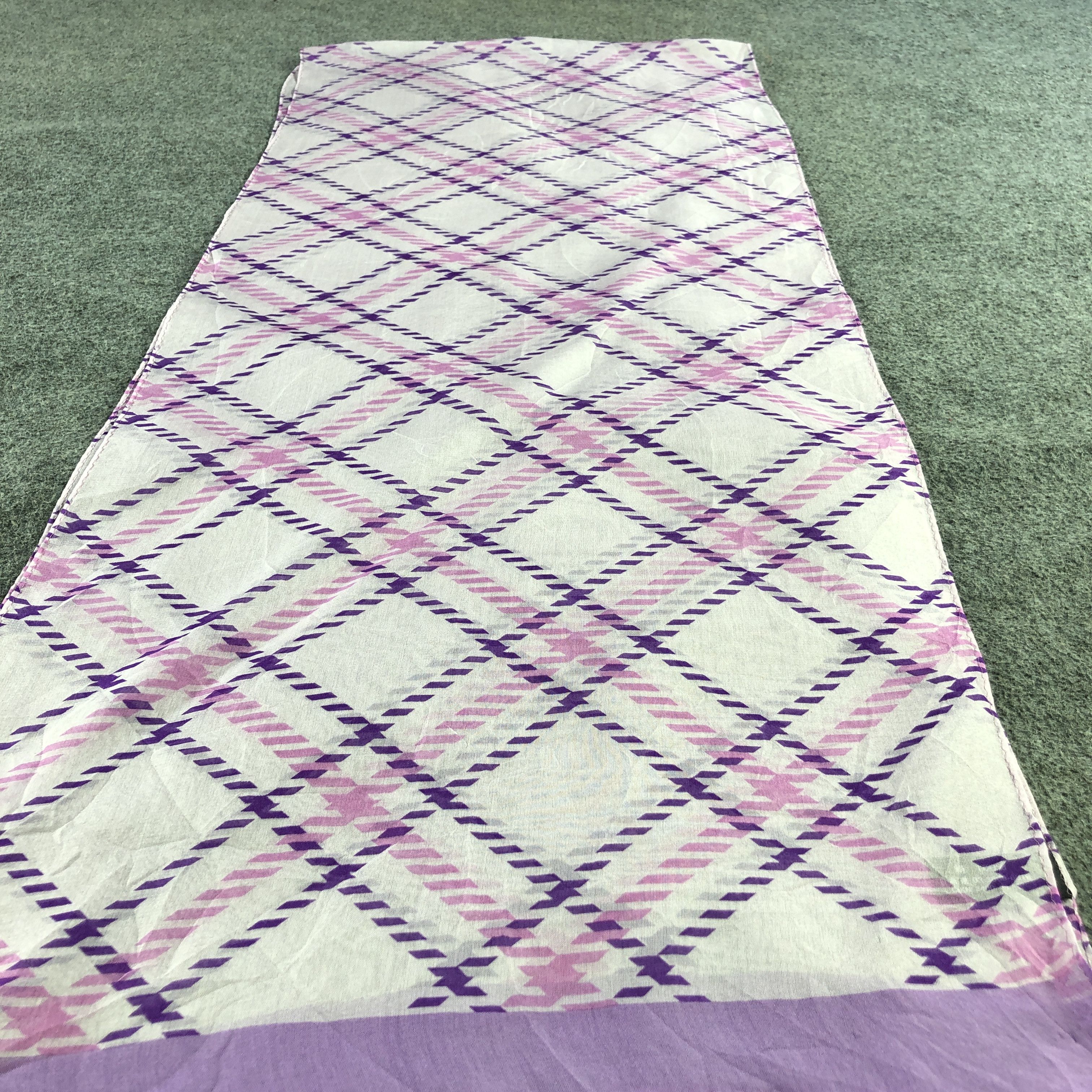 Vintage Vintage Argyle Silk Stole Silk Scarf M1400 Size ONE SIZE - 4 Thumbnail