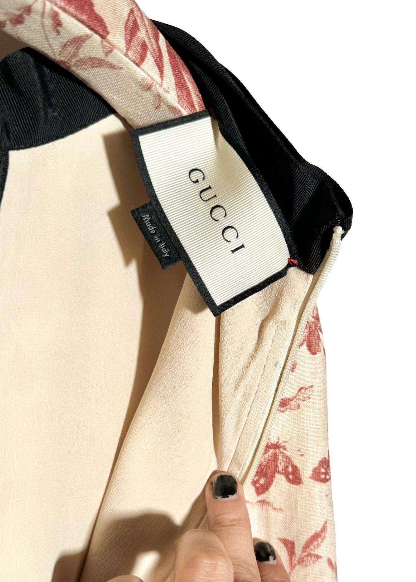 Gucci Gucci 2015 Floral Print Ivory Linen Sleeveless Dress Size M / US 6-8 / IT 42-44 - 6 Thumbnail