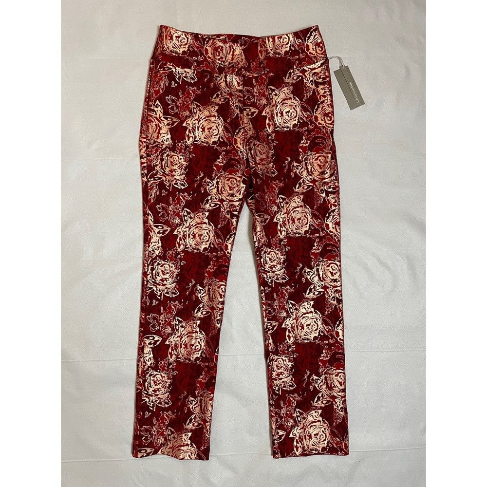 Other NWT New Soft Surroundings Perfect Ponte Straight Leg Red Se Size 32" / US 10 / IT 46 - 3 Thumbnail