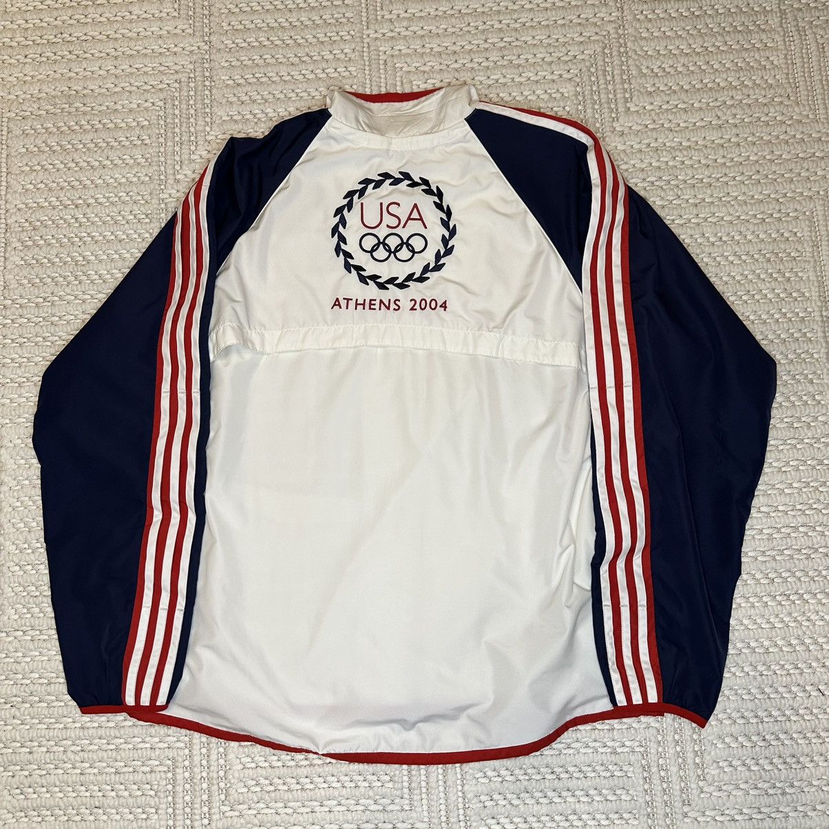 Adidas Rare 2004 Athens USA Windbreaker Jacket Size Large Size US L / EU 52-54 / 3 - 7 Thumbnail